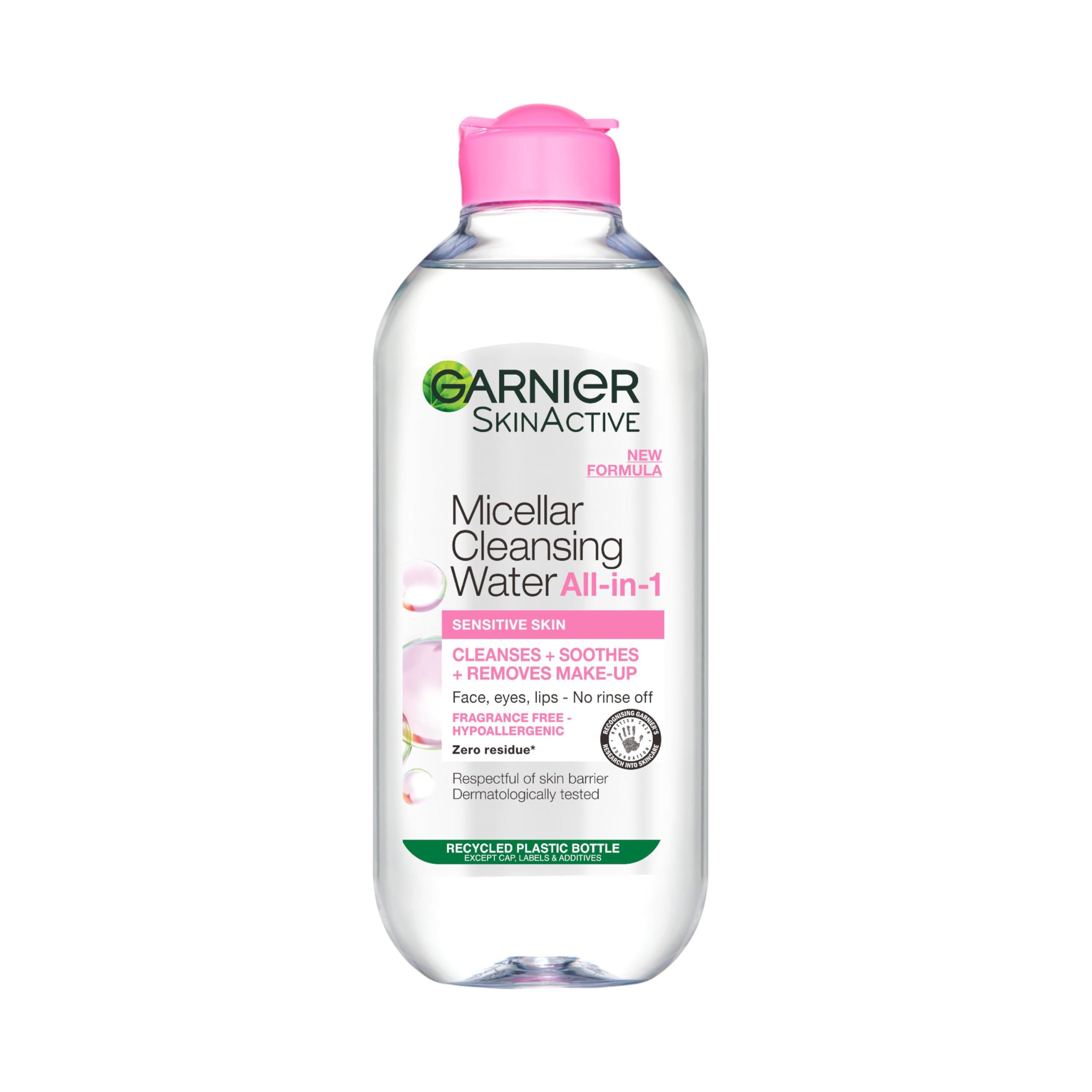 Garnier Skin Active Micellar Cleansing Water, Gentle Makeup Remover for All Skin Types, Fragrance-Free, 400ml