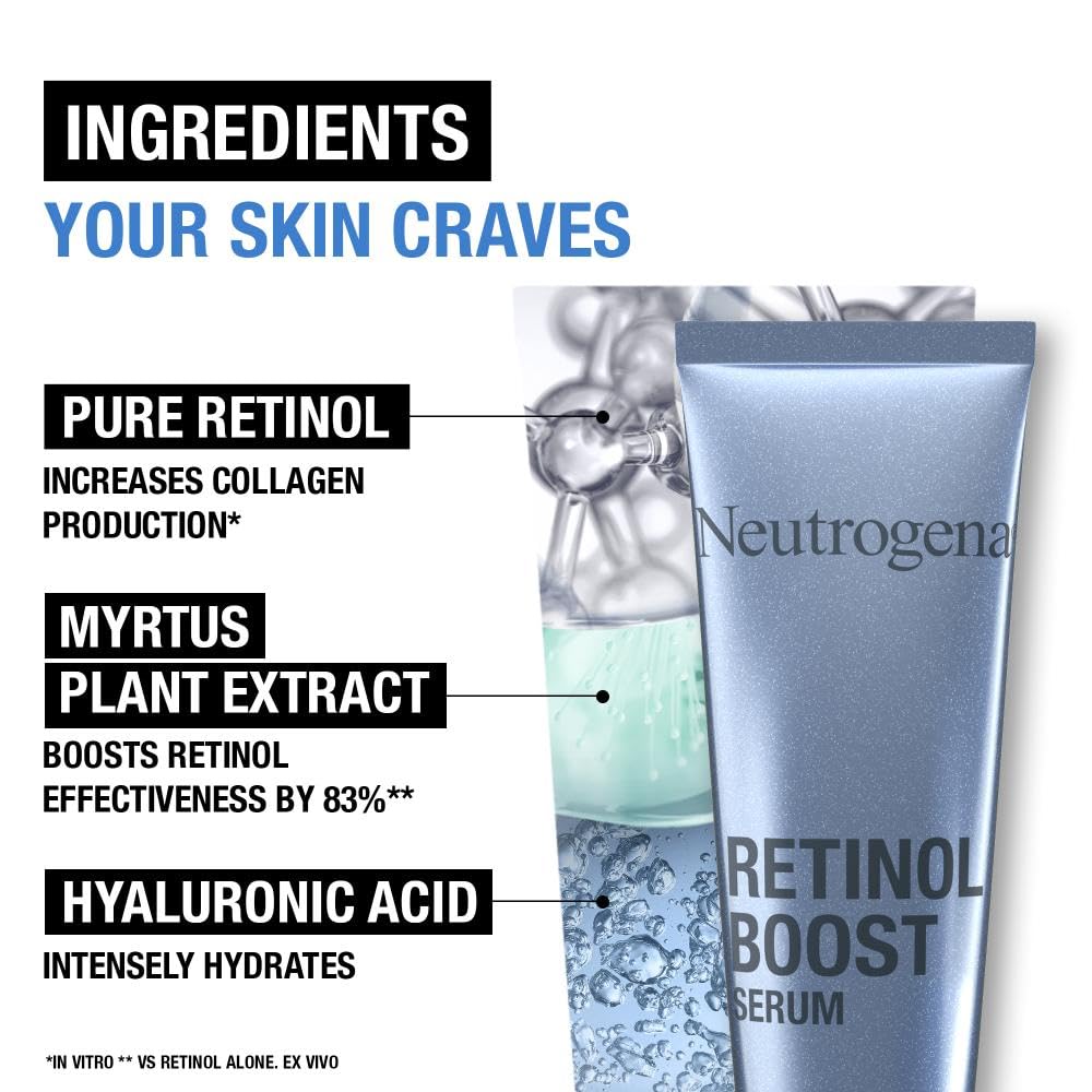 Neutrogena Retinol Boost Facial Serum 30ml - Reduces Fine Lines & Dark Spots 4