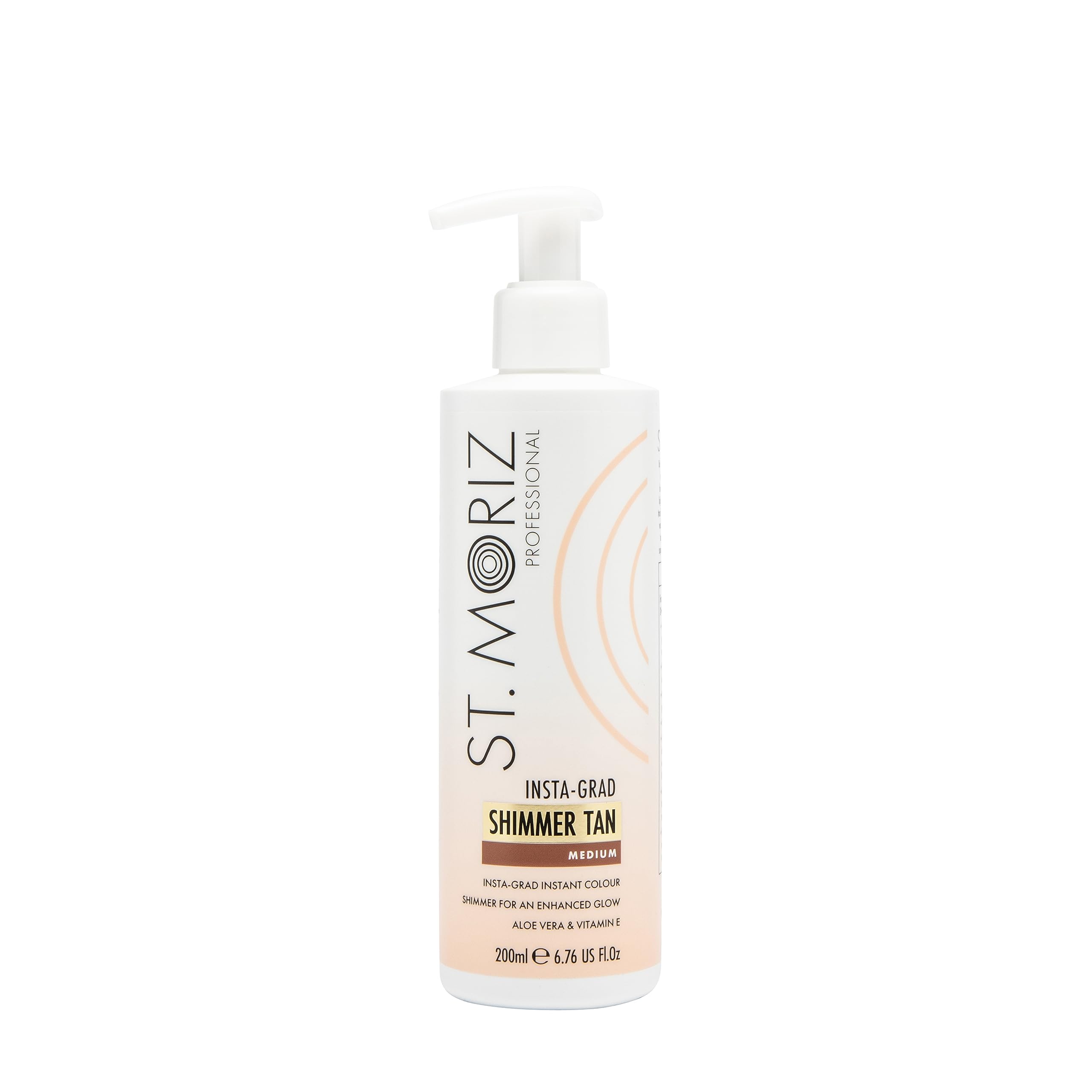 St. Moriz Professional Insta-Grad Shimmer Tan | Strahlende und bräunende Sofort-Selbstbräunungslotion mit Schimmer für einen strahlenden Teint | Mit Aloe Vera und Vitamin E | Vegan | 200 ml
