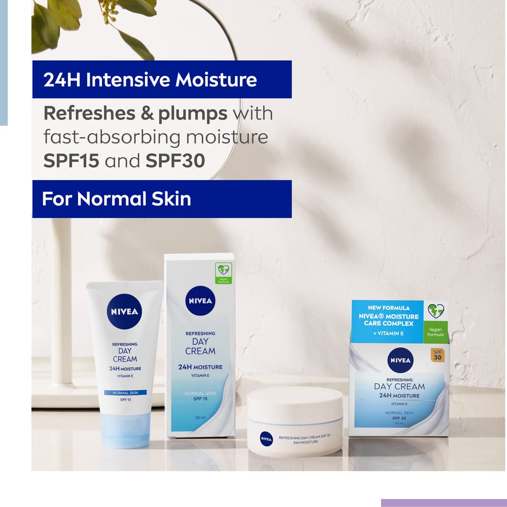 NIVEA Refreshing Day Cream 50ml with SPF 30 Protection and 24 Hour Moisture 5