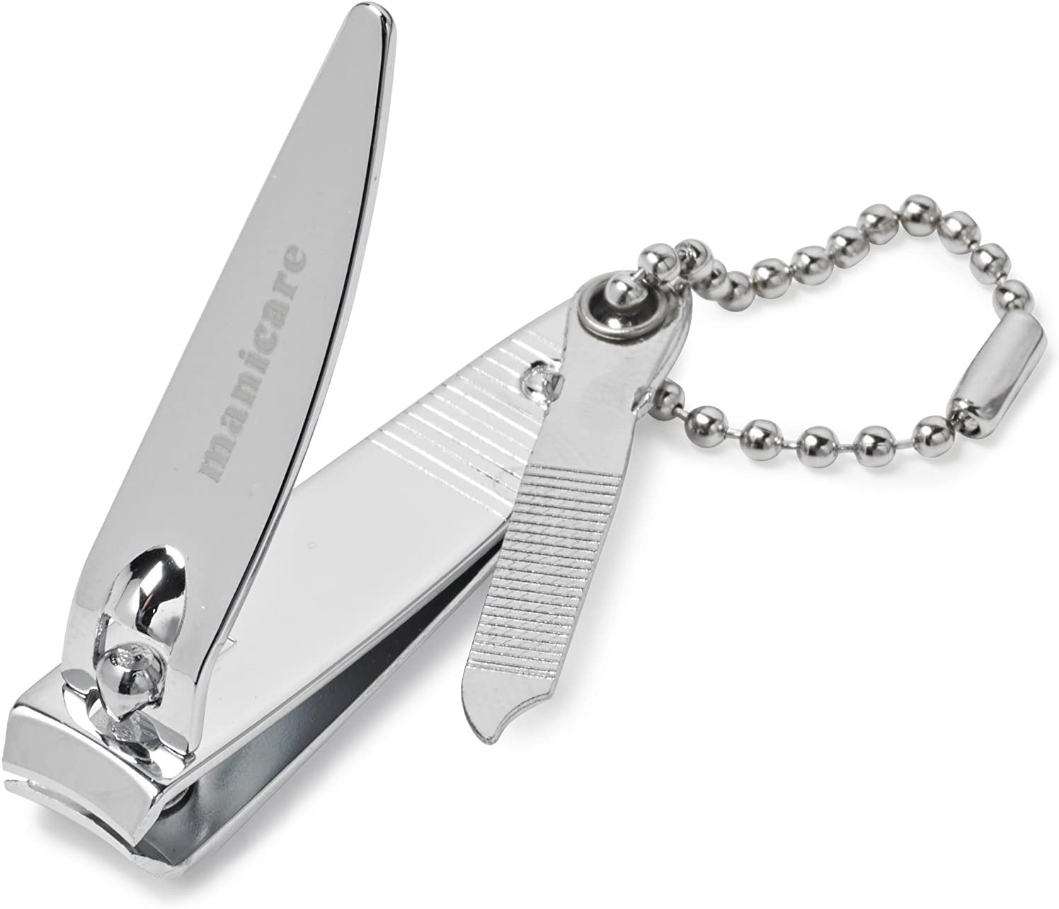 Manicare Durable Stainless Steel Nail Clippers with File and Chain