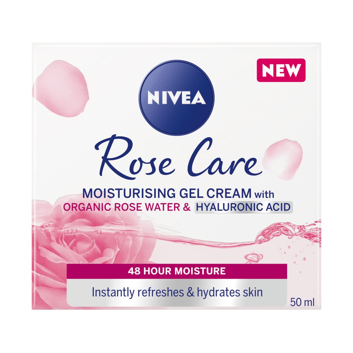NIVEA Soft Rose 24h Day Cream with Rose Water and Hyaluronic Acid (50 ml)