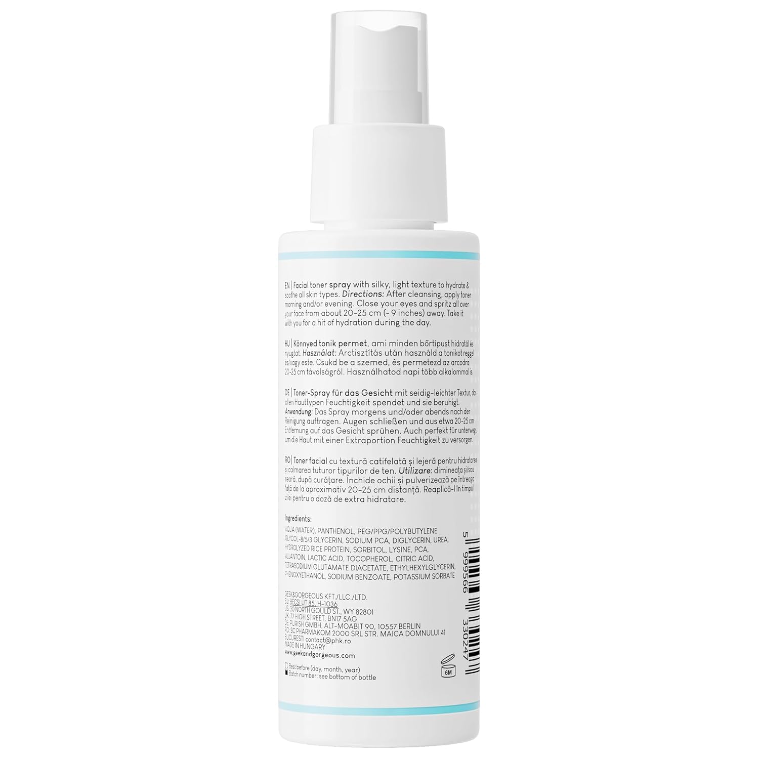 Geek & Gorgeous Liquid Hydration Facial Toner Spray with 5% Panthenol + NMF