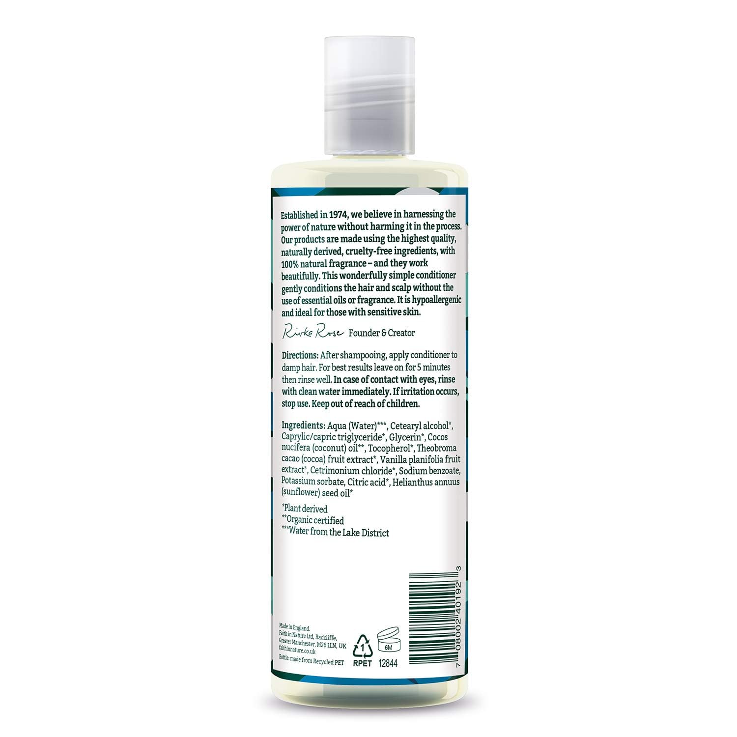 FAITH IN NATURE Fragrance Free Conditioner for Sensitive Scalp, Vegan & Cruelty Free, 400 ml