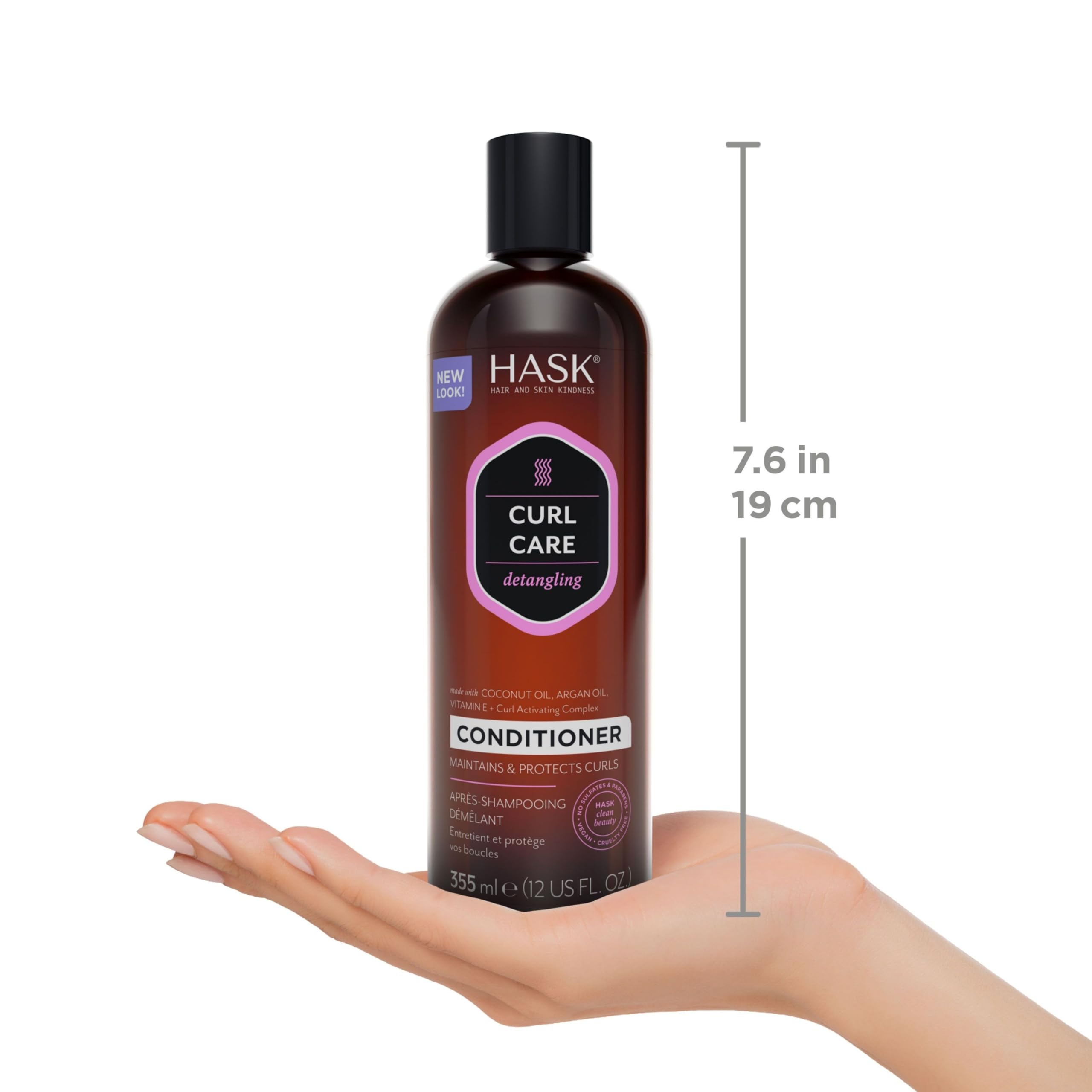 HASK Curl Care Detangling Conditioner with Coconut Oil, Argan Oil & Vitamin E 9