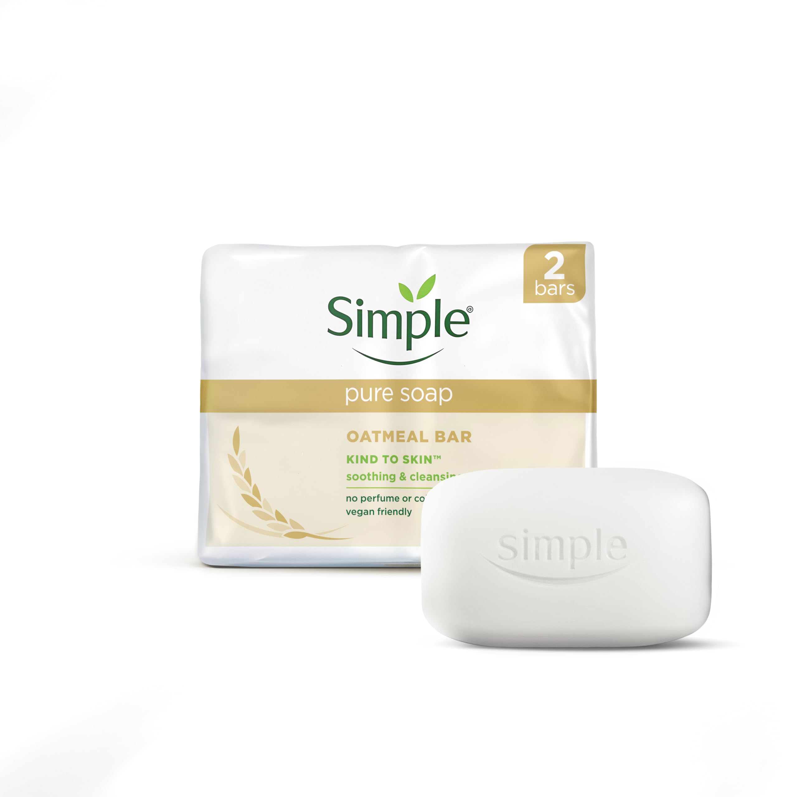 Simple Pure Soap Oatmeal Bar - Fragrance-Free Cleansing for Eczema & Rosacea Prone Skin