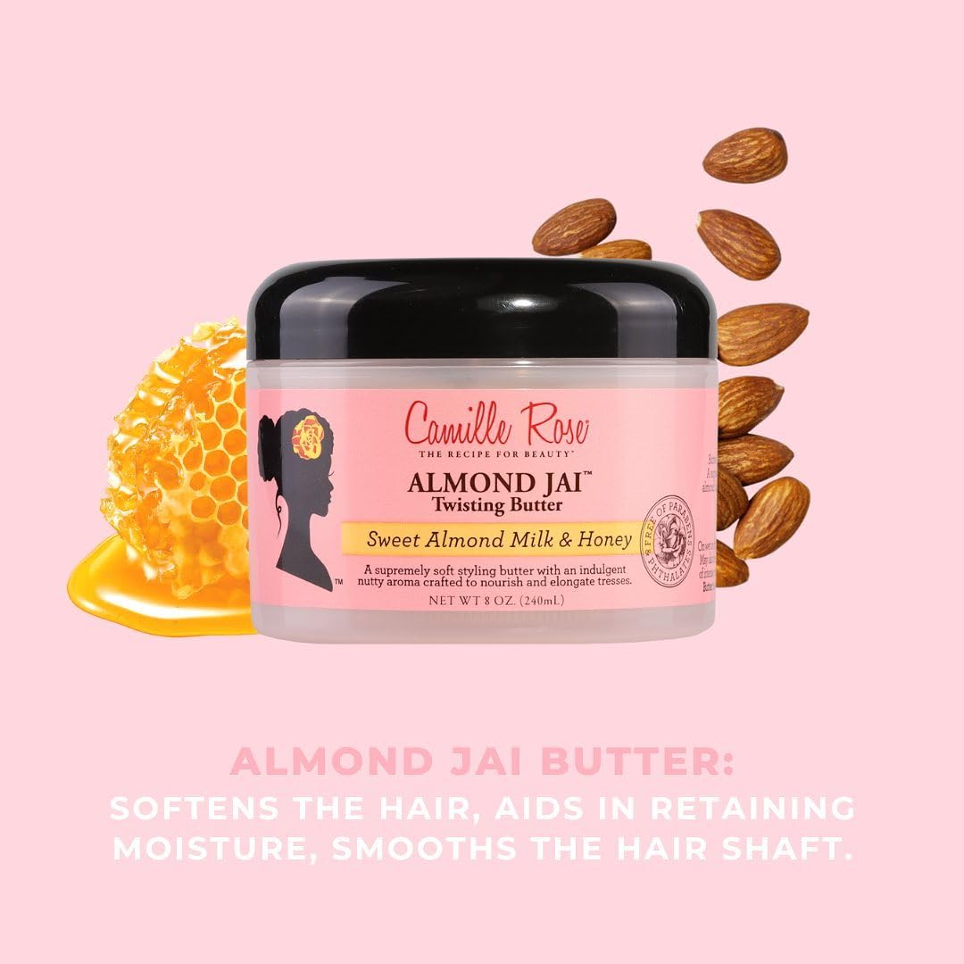 Camille Rose Naturals Almond Jai Twisting Butter for Defined Coils, Curls, and Waves 240ml 3