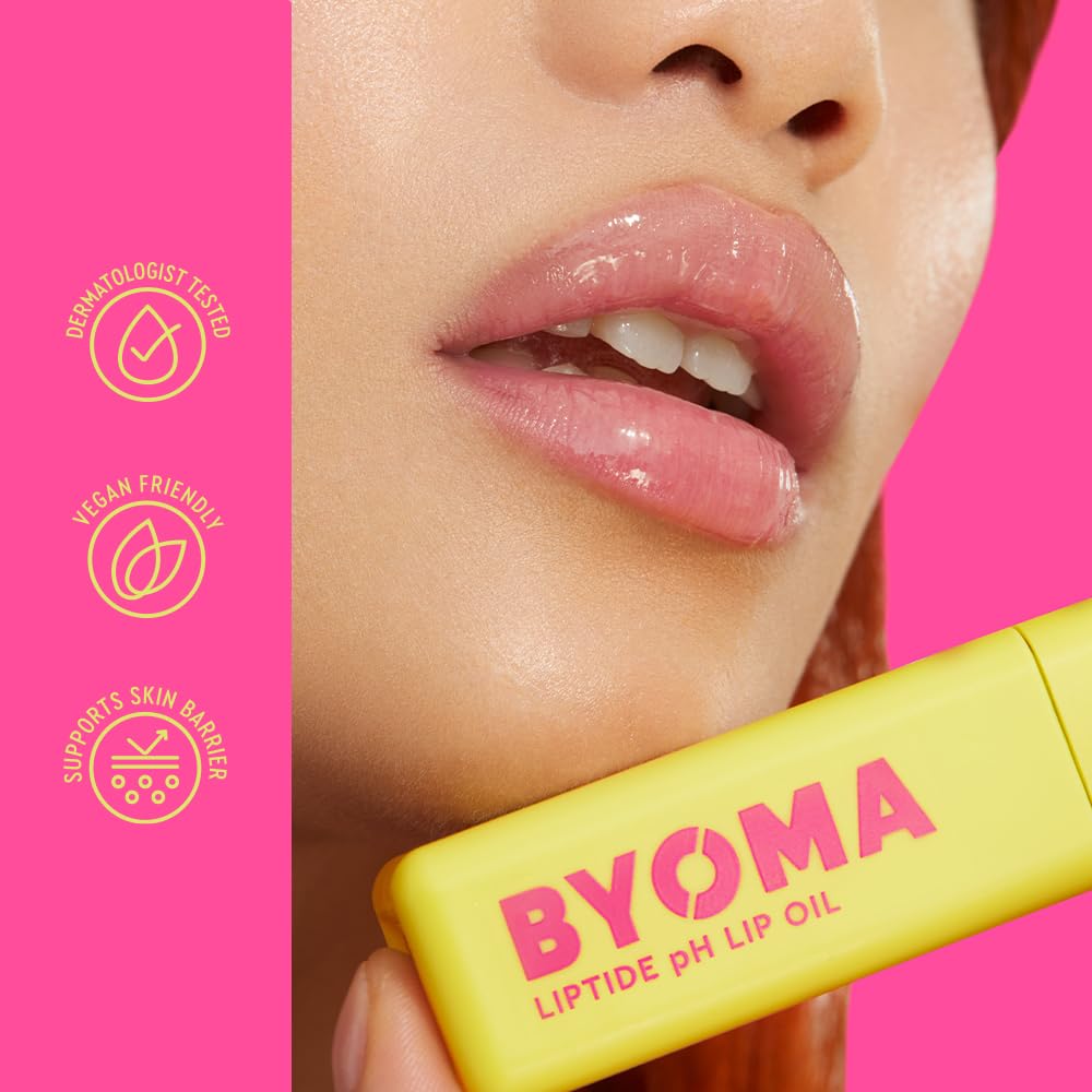BYOMA Liptide pH Lip Oil (5ml) - pH Adaptive Tint, Plumping & Hydrating Gloss with Avocado & Tamanu Oils 5