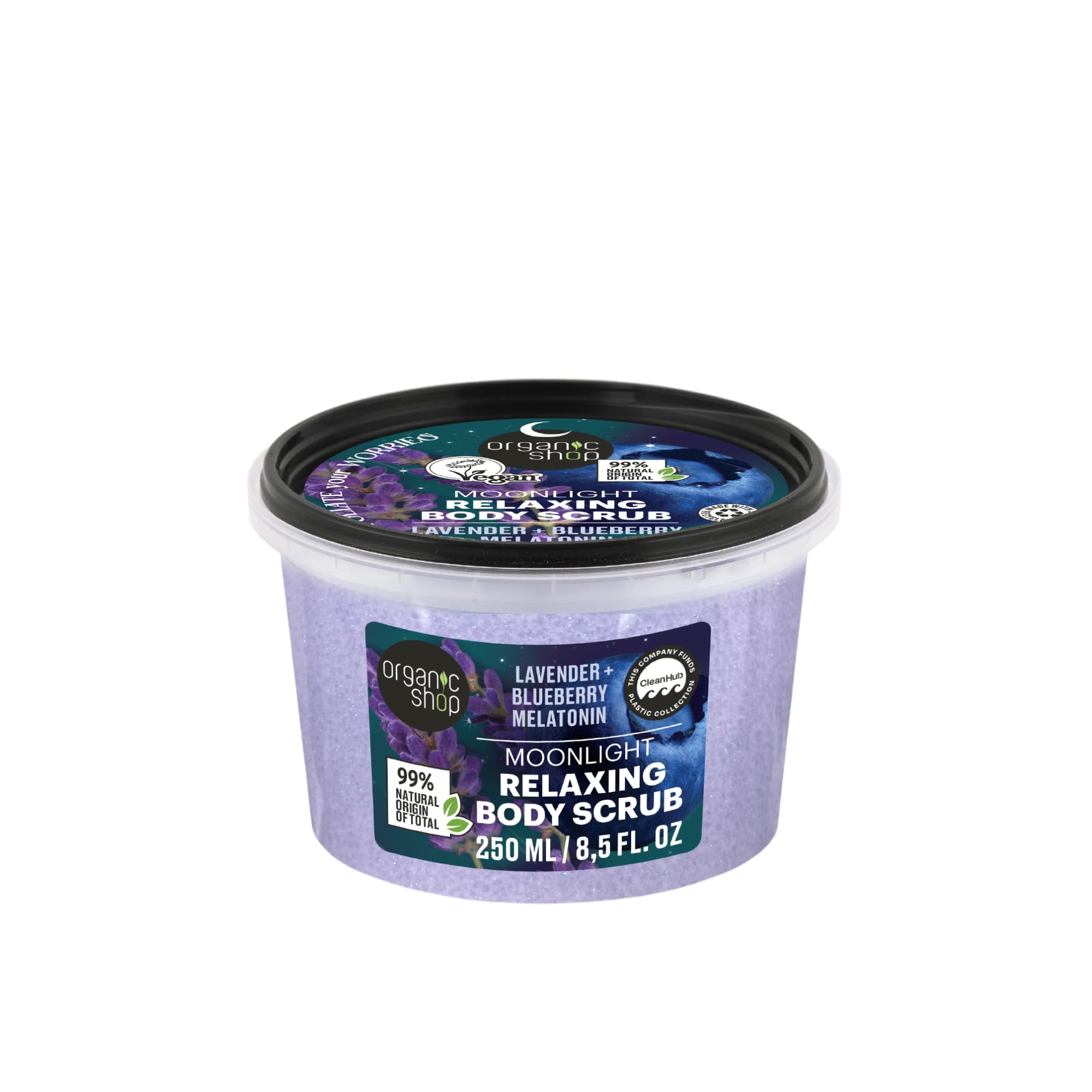 Organic Shop Moonlight Relaxing Body Scrub with Lavender, Blueberry & Melatonin (250ml)