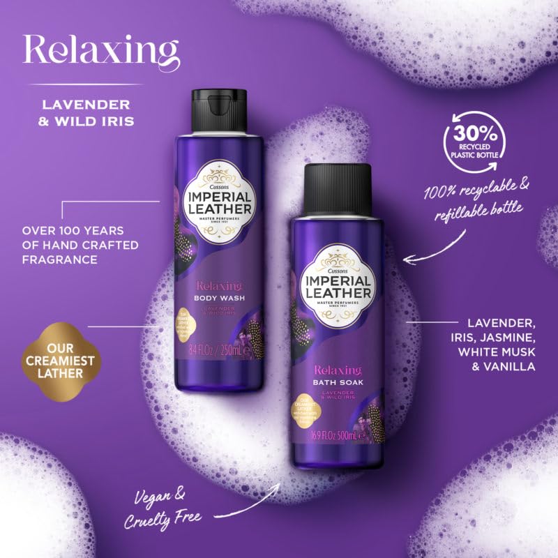 Imperial Leather Relaxing Bath Solution for Dry Skin with Lavender/Iris Scent