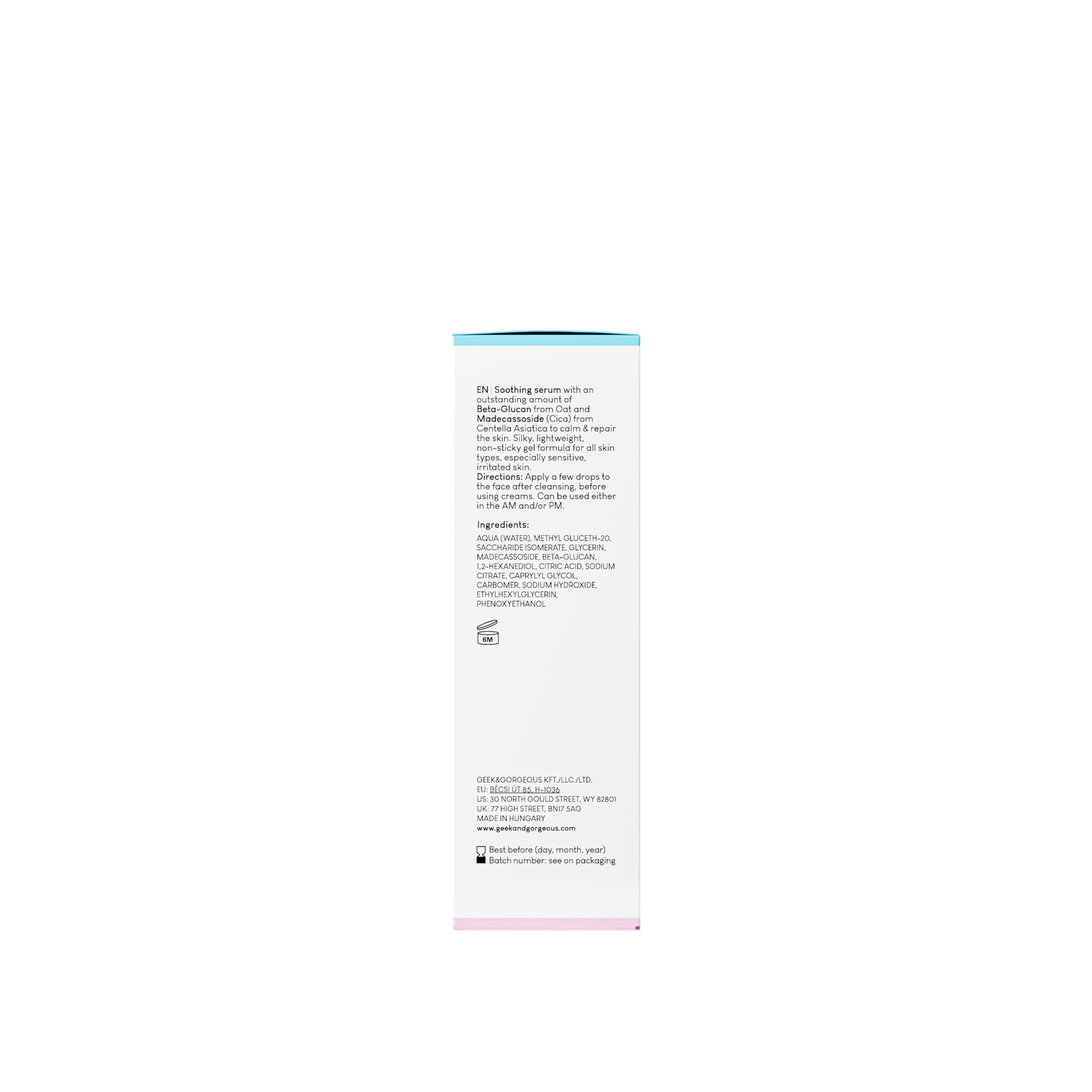 Geek & Gorgeous 101 Stress Less Light Silky Gel with Beta-Glucan & Madecassoside 6