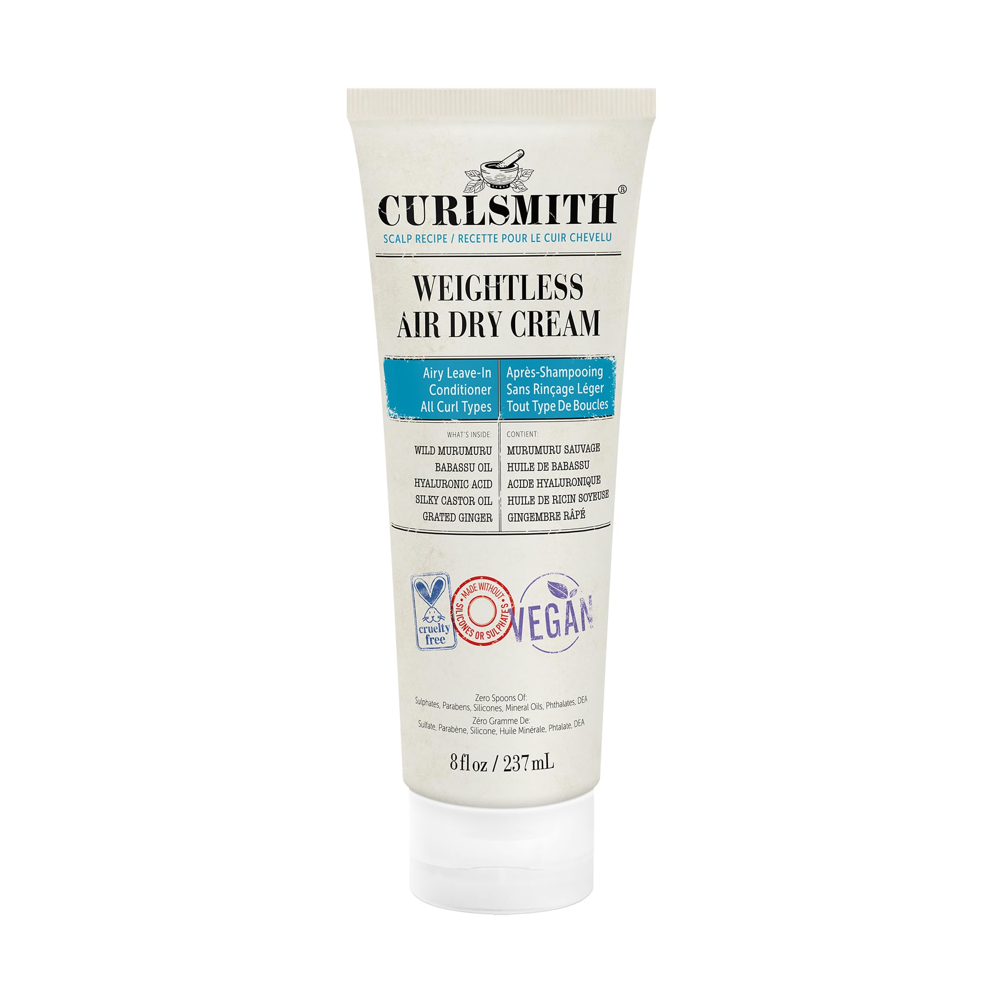 CURLSMITH Weightless Air Dry Cream - Vegan Leave-In Conditioner for Soft, Manageable Hair 1