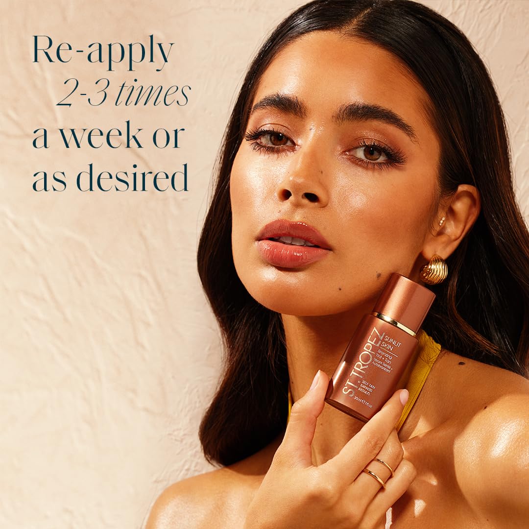 St.Tropez Sunlit Skin Self Tan Express for Face - Instant Bronzy Glow & Medium Tan 6