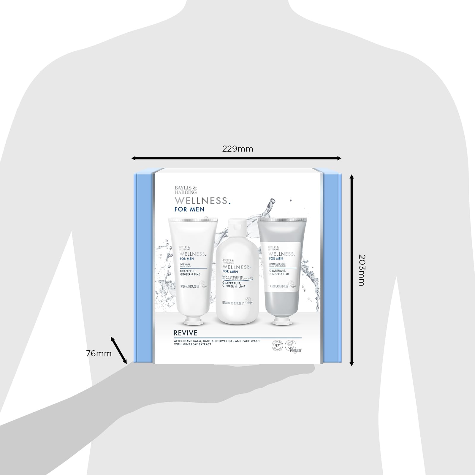 Baylis & Harding Wellness For Men Everyday Revival Kit Gift Set with Grapefruit & Ginger 6