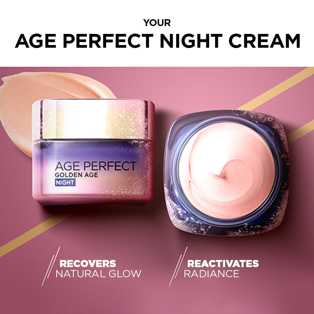 L'Oreal Paris Age Perfect Golden Age Night Cream for Mature Skin, 50 ml