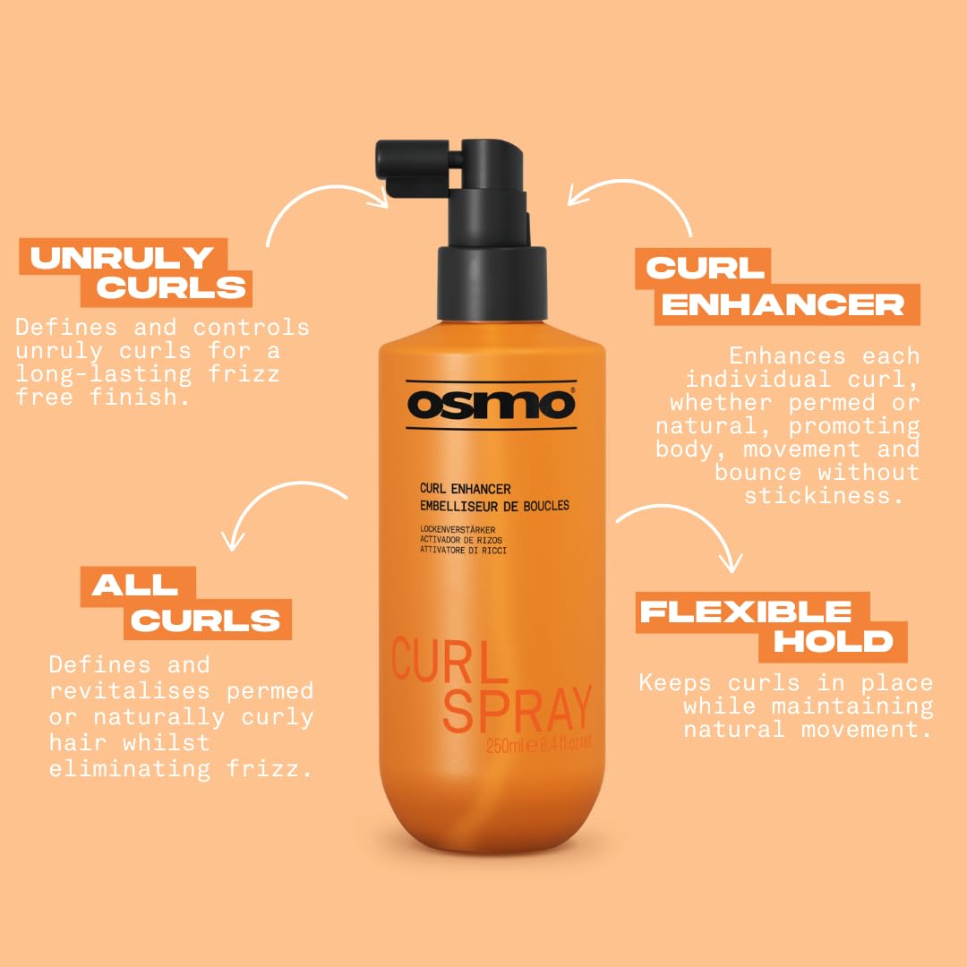 OSMO Curl Spray | Leave-in Curl Enhancer, Volumiser & Frizz Control | Vegan