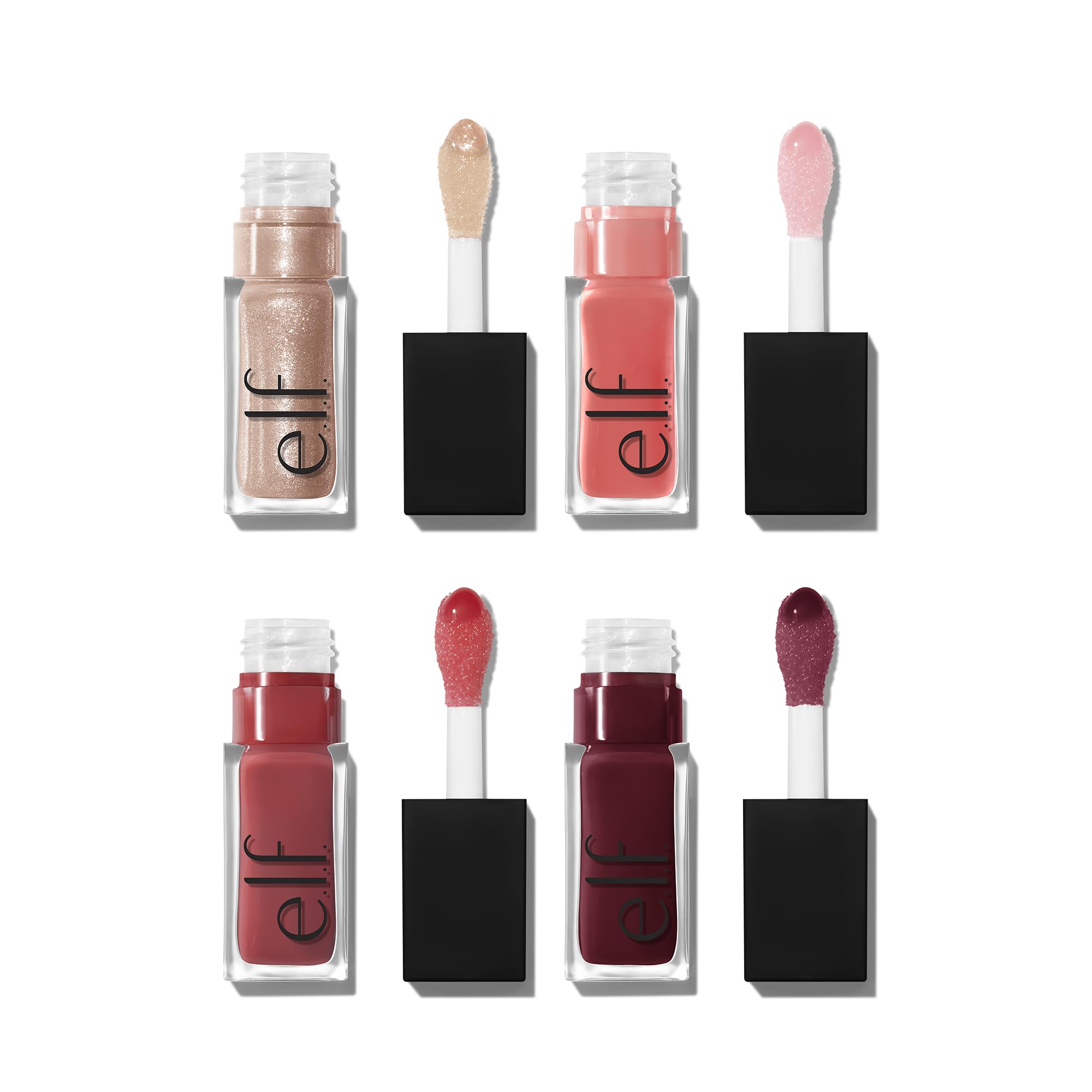 elf Glow Reviver Quad Goals Lip Oil Kit - 4 Farbtöne: Pink Quartz, Rose Env 3