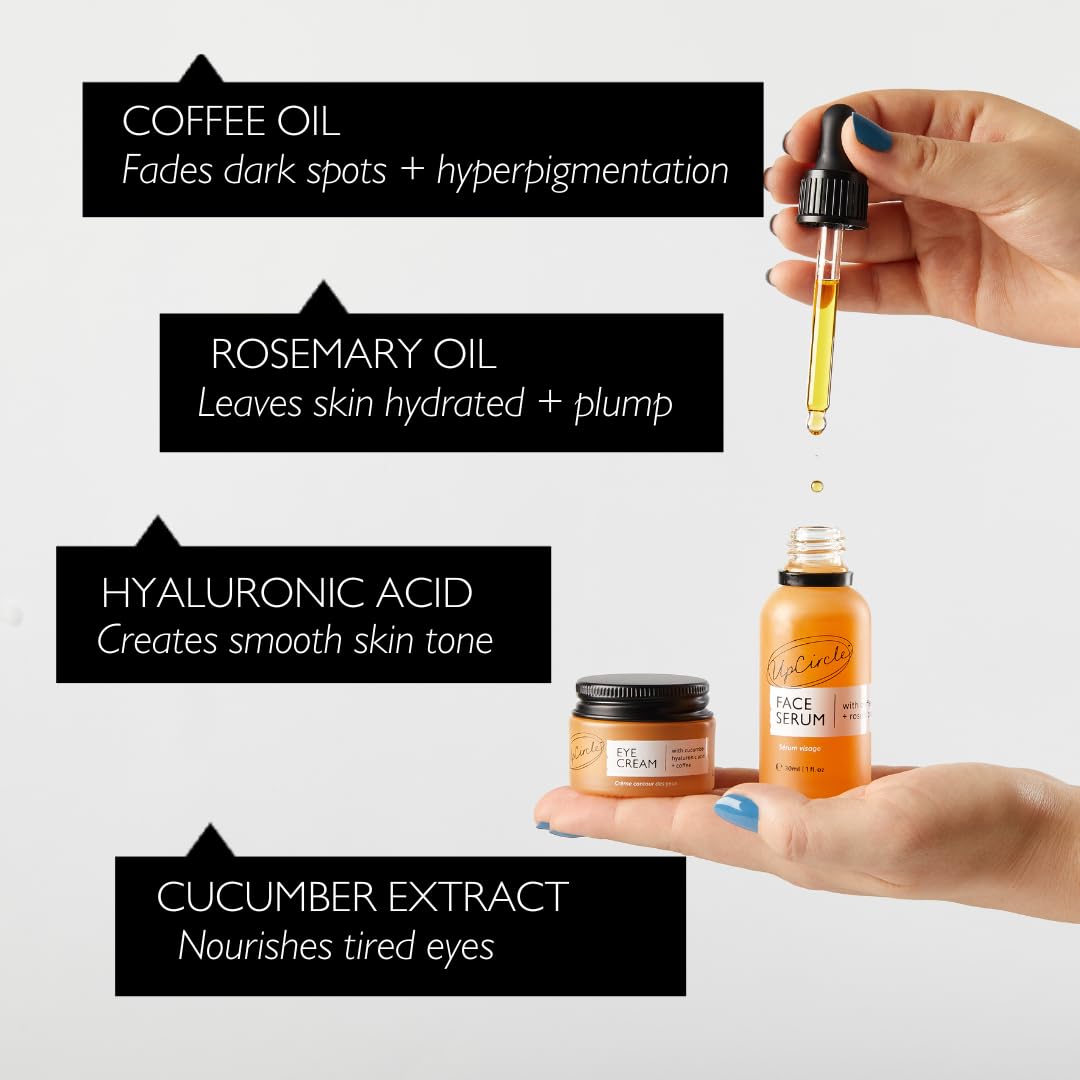 UpCircle Caffeinated Duo: Face Oil and Eye Cream Set with Vitamin C 4