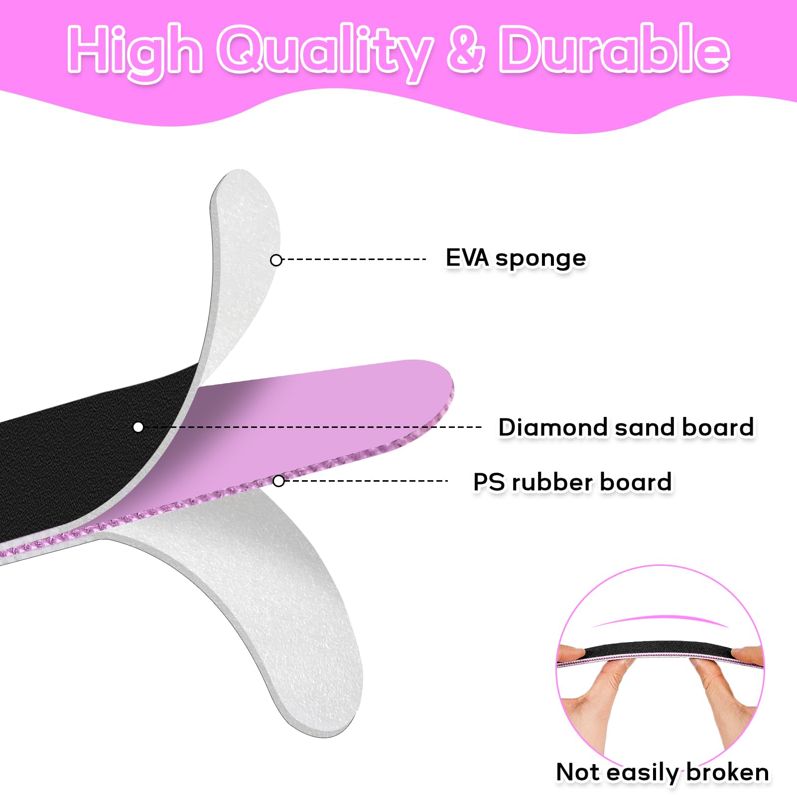 MOXYOY 10PCS Black Nail Files, 100/180 Grit Double-Sided Emery Boards for Professional Nail Shaping 3