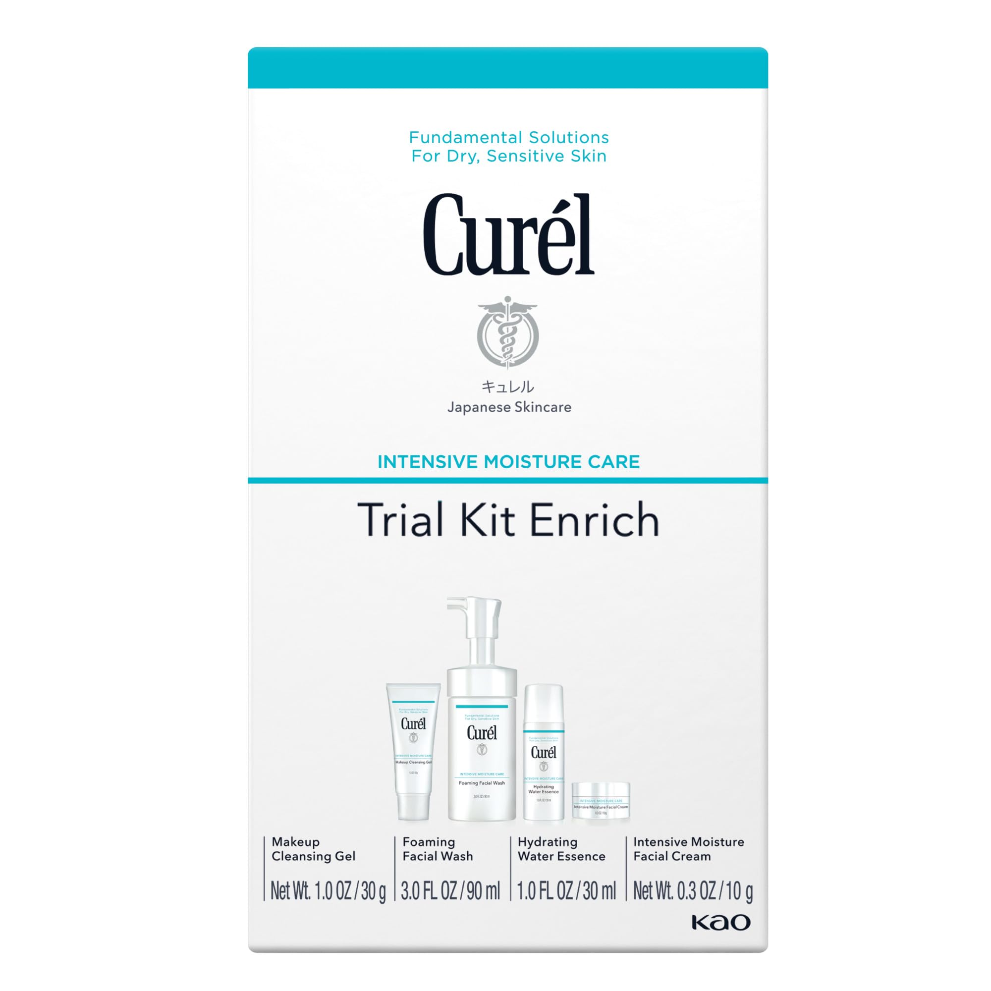 Curél Enrich Trial & Travel Kit: 2 Week Skincare Routine for Dry, Sensitive Skin