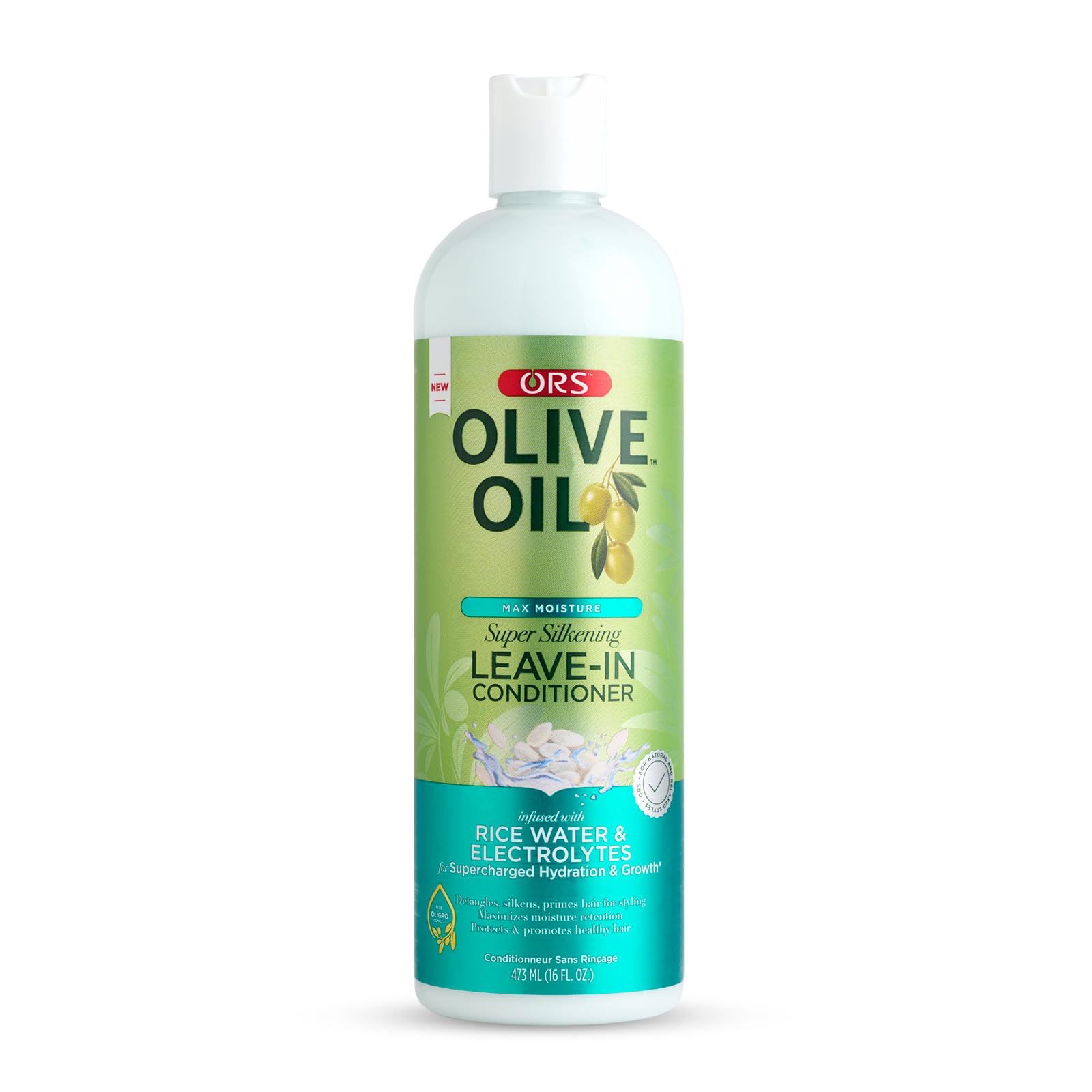 ORS Olive Oil Leave-In Conditioner with Rice Water for Ultimate Moisture & Detangling - 473ml