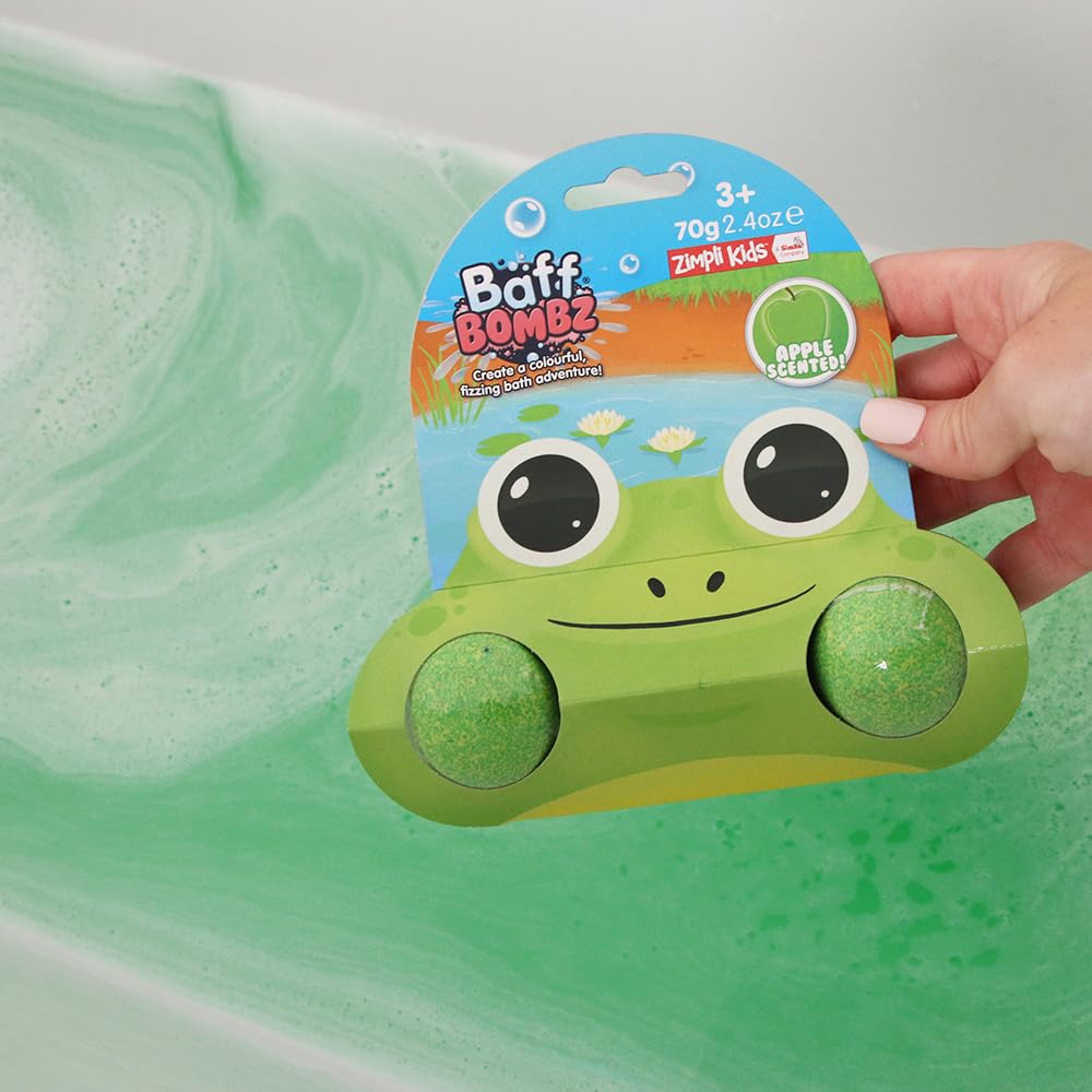 ZIMPLI Large Frog Baff Bombz Gift Card Set - Colour Changing Bath Bombs 4