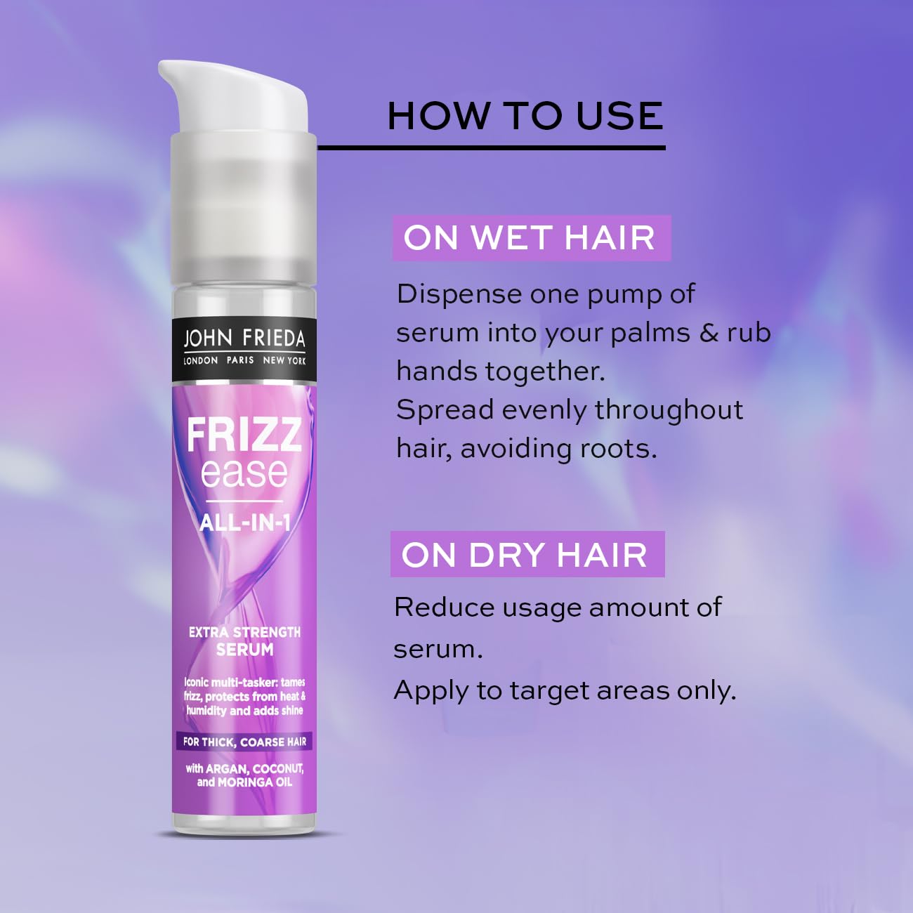 John Frieda Frizz Ease Extra Strength 6 Effects Serum for Coarse, Frizzy Hair 50 ml 3