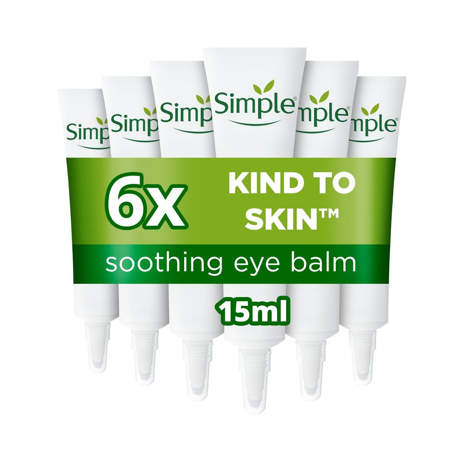 Simple Soothing Eye Balm for Sensitive Skin - Reduces Puffiness (6 x 15 ml)