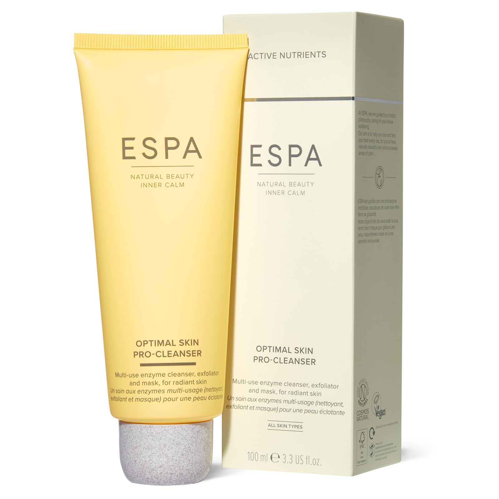 ESPA Optimal Skin Pro-Cleanser 100ml: 3-in-1 Cleanser, Exfoliator & Mask with Pumpkin Enzymes
