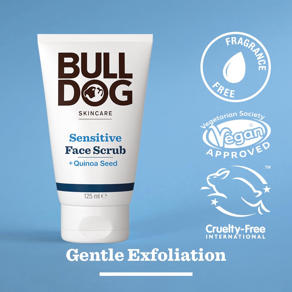 BULLDOG SKINCARE Sensitive Face Scrub with Exfoliating Quinoa Seed and Baobab Oil