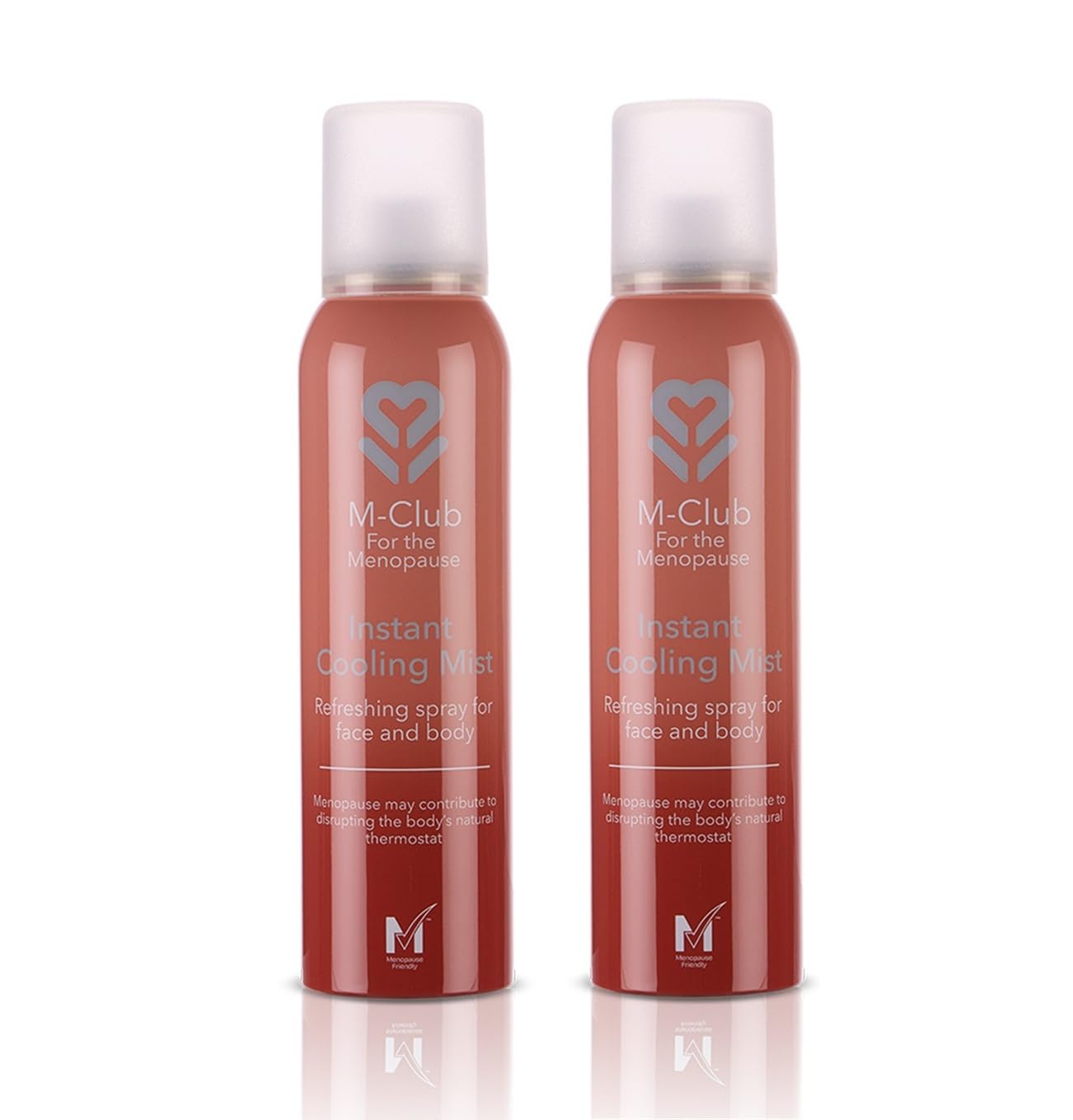 M-Club Instant Cooling Spray for Face & Body, 2x 150ml - Alcohol-Free Hydrating Mist for Hot Flushes