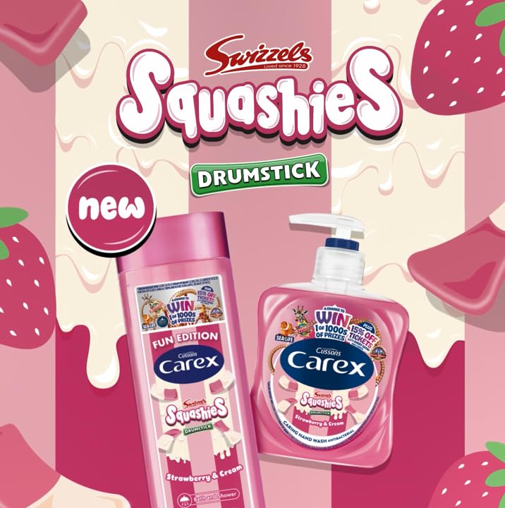 CAREX Fun Editions Squashies Strawberry & Cream Antibacterial Hand Wash Multipack (6 x 250ml) 4