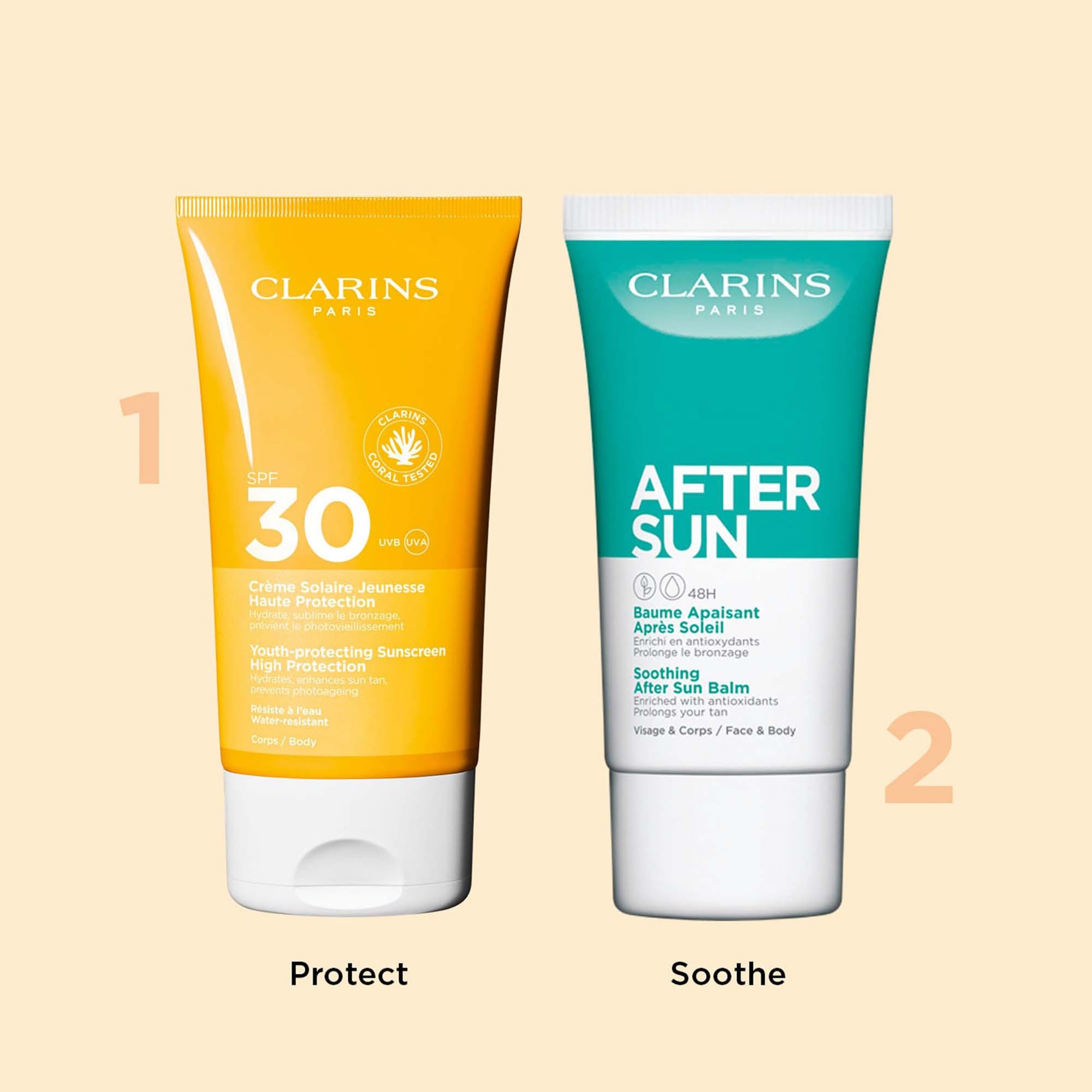 CLARINS Sonnenschutzmittel für den Körper mit hohem Lichtschutzfaktor 30 (Sonnenschutz für junge Haut), 150 ml 6