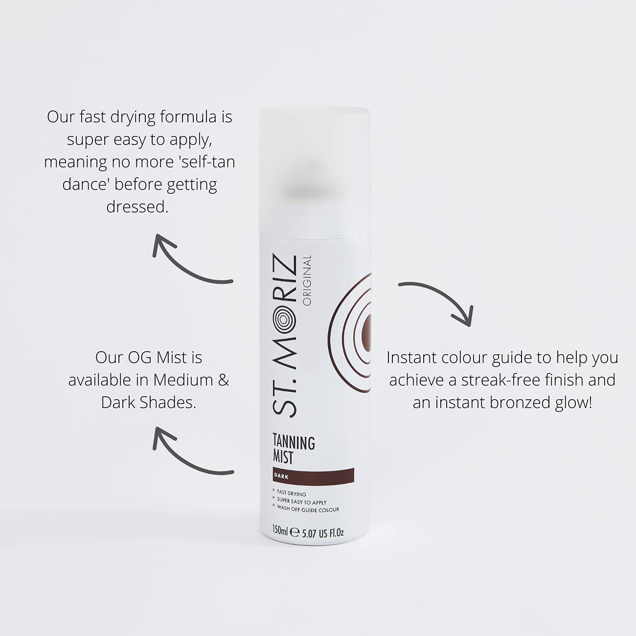 ST. MORIZ Original Instant Tanning Mist in Dark | Fast Drying Vegan Fake Tan