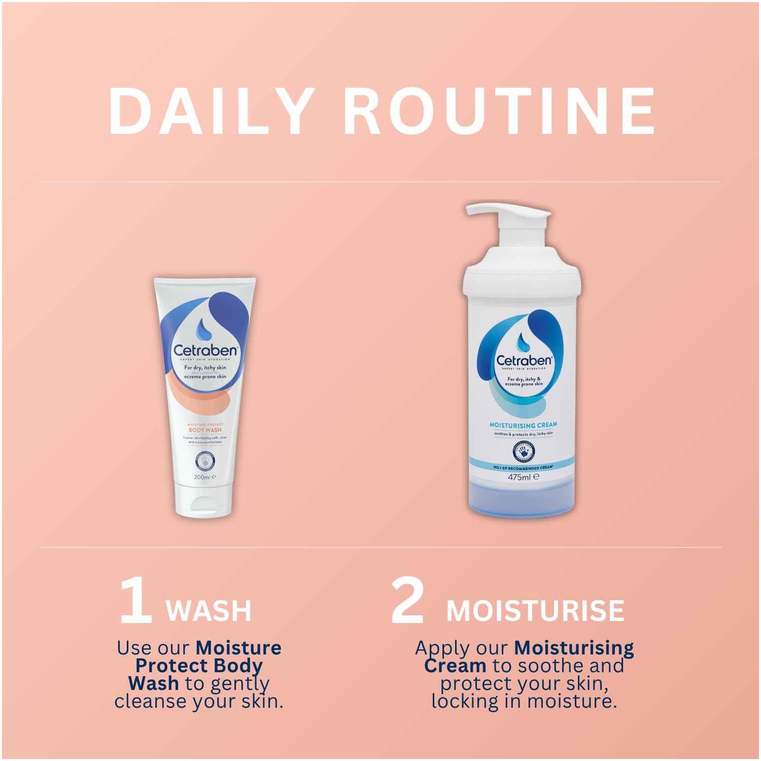 Cetraben Moisture Protect Duschgel, sanfte und nicht austrocknende Formel, schließt ein 5