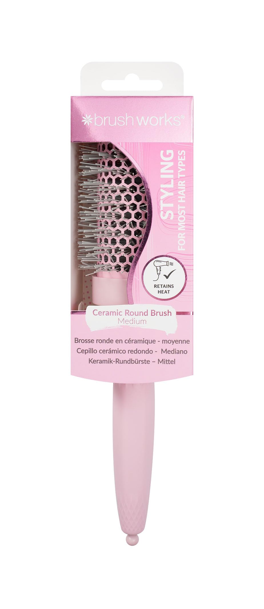 Brushworks Medium Radial Vent Brush with Ceramic Barrel for Blow Drying