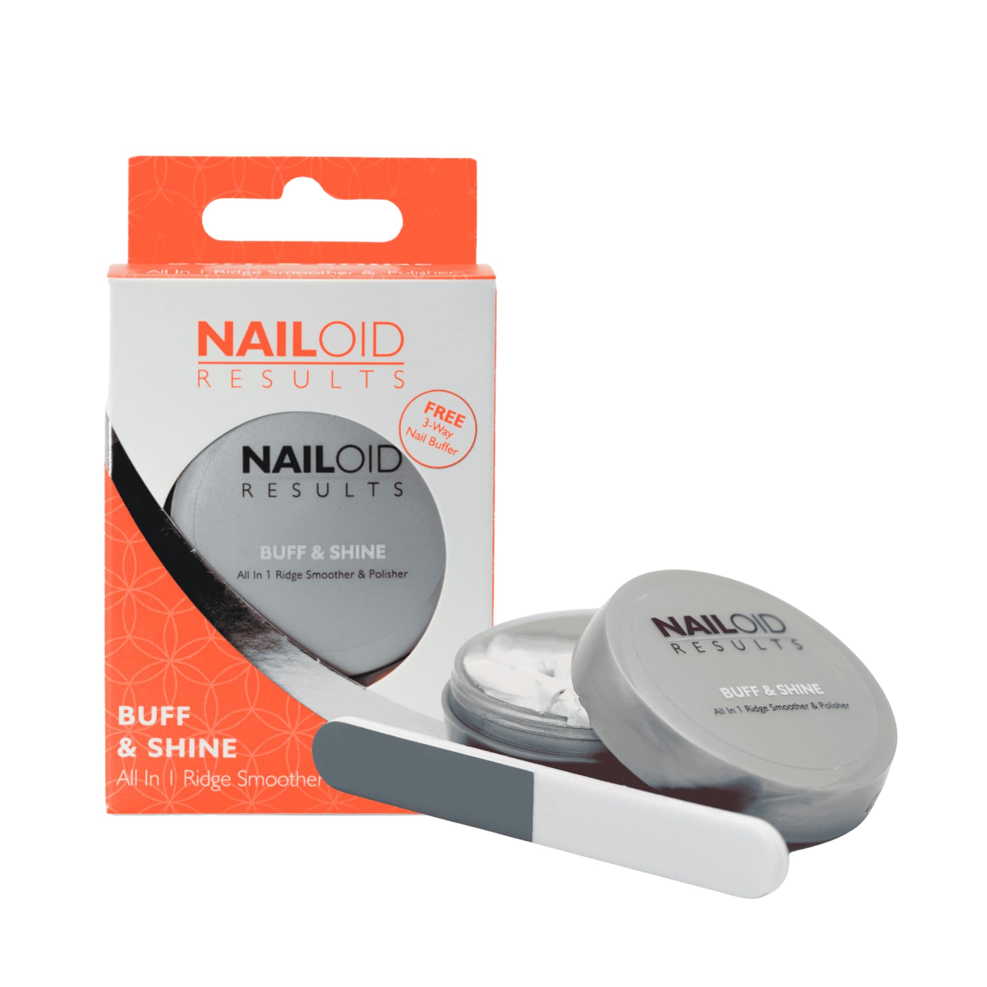Nailoid Buff & Shine Nail Care Kit 15g for Ridge Smoothing and Natural Shine