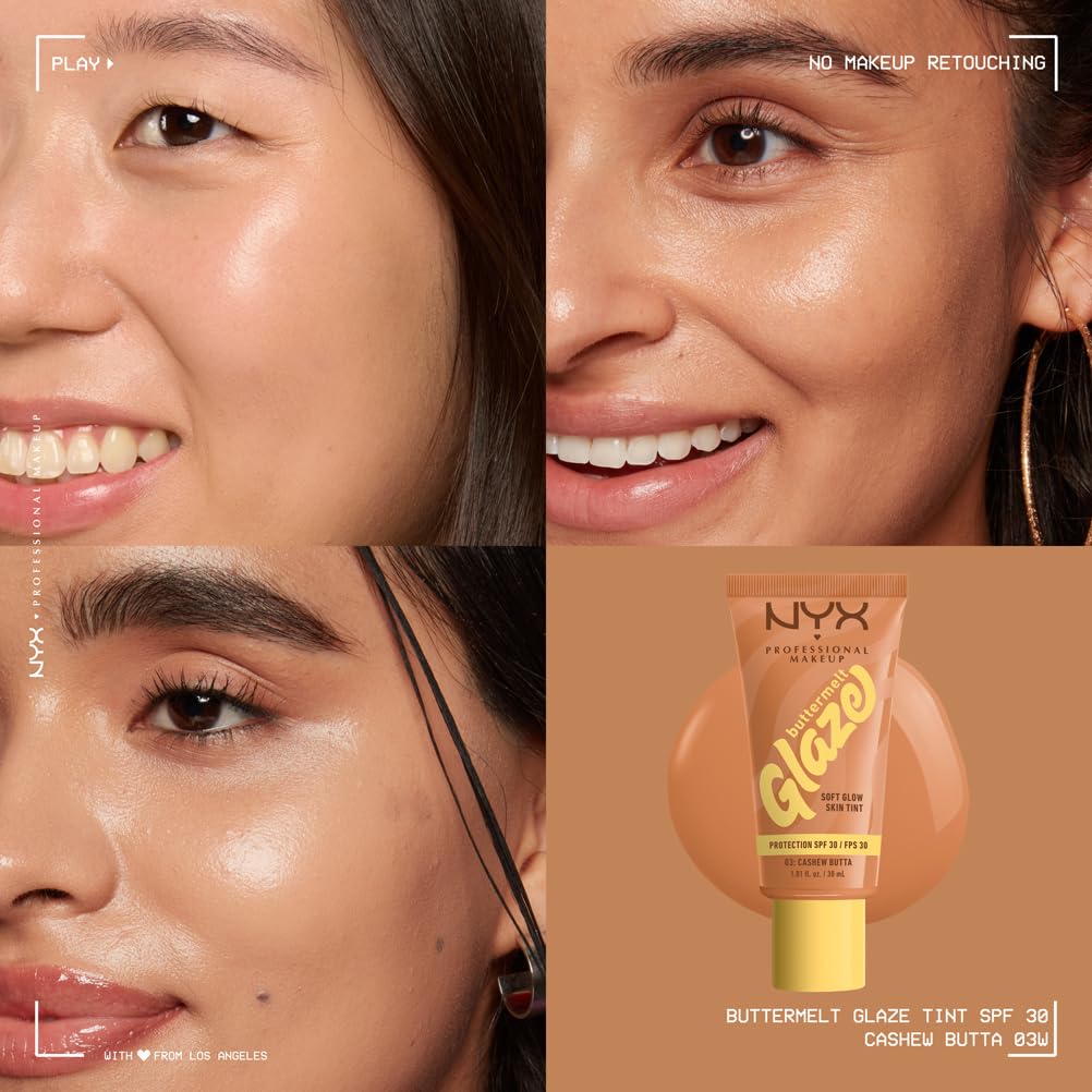 NYX Professional Makeup Skin Tint, Buttermelt Glaze Soft Glow Skin Tint für 3