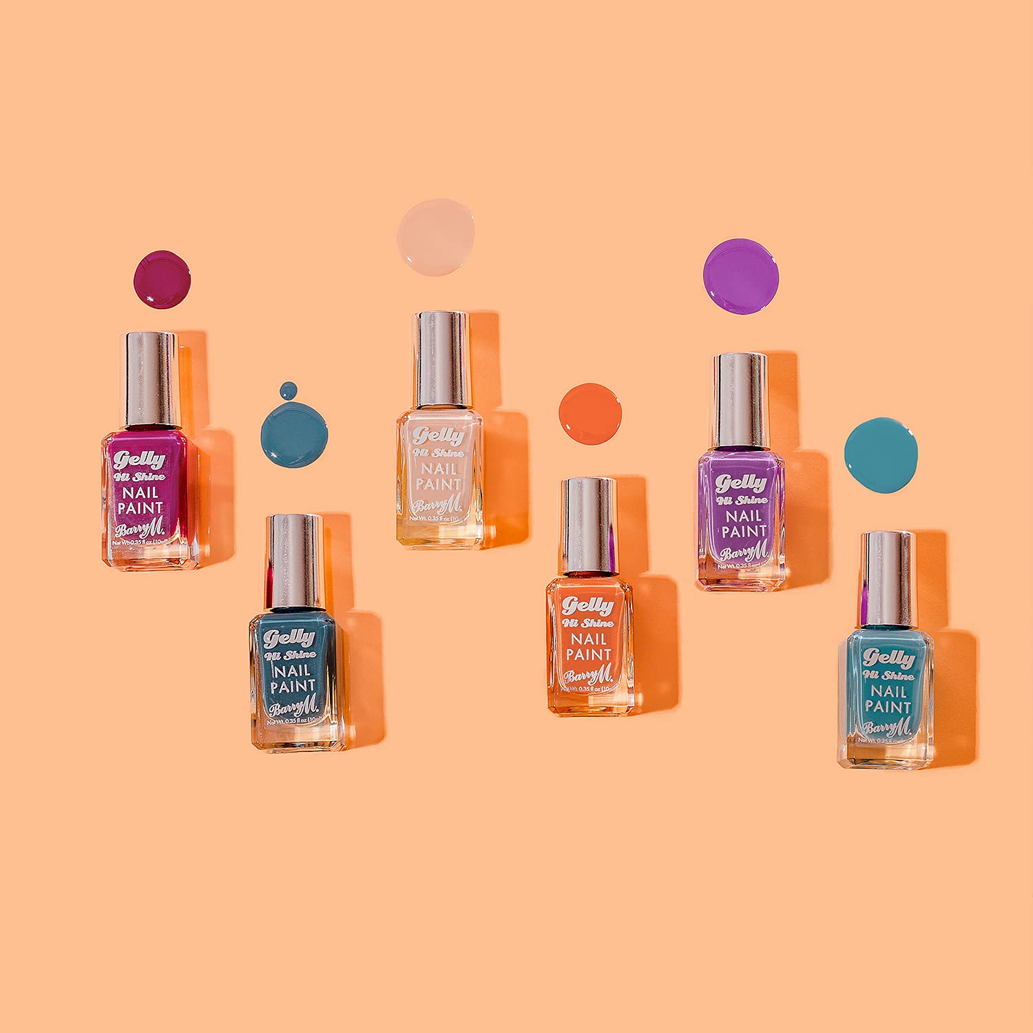 Barry M Gelly Hi Shine Nail Paint - Aqua Berry Pie, High Gloss, Vegan Formula, 10 Ml