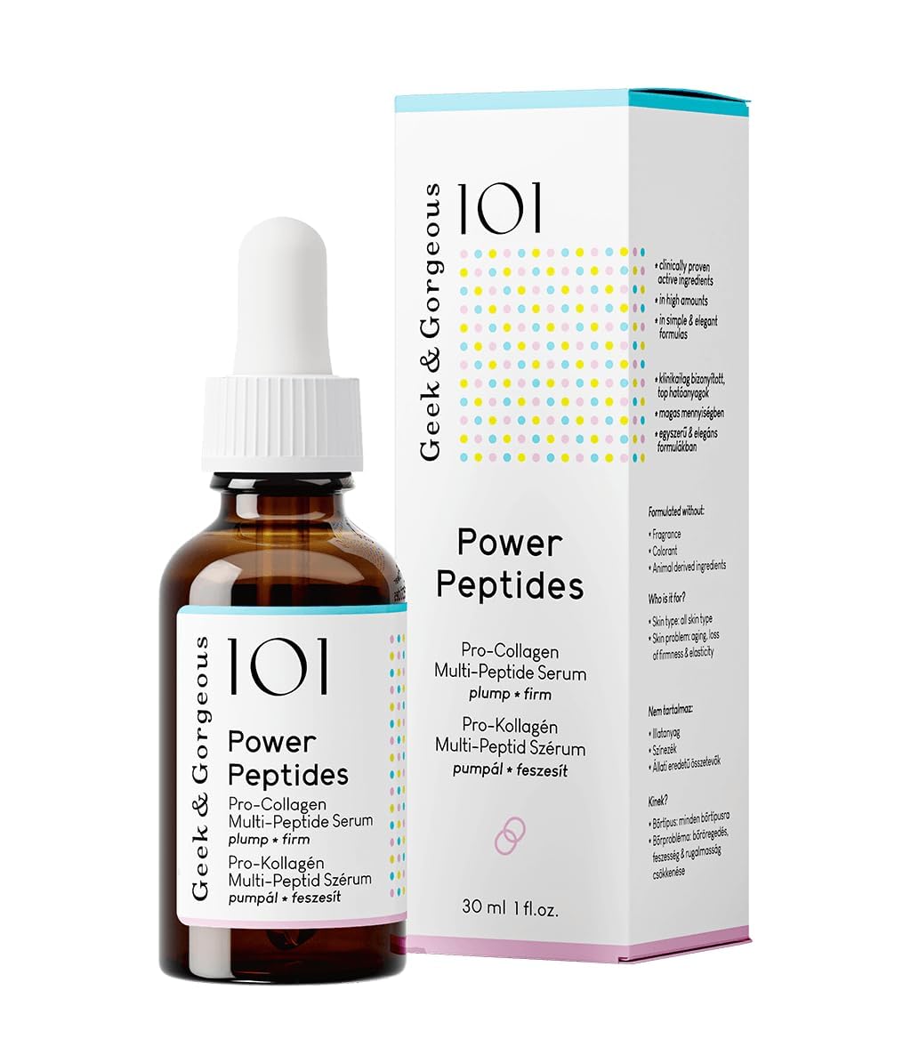 Geek & Gorgeous Power Peptides Serum – Multi-Peptide Anti-Aging Treatment for Wrinkles