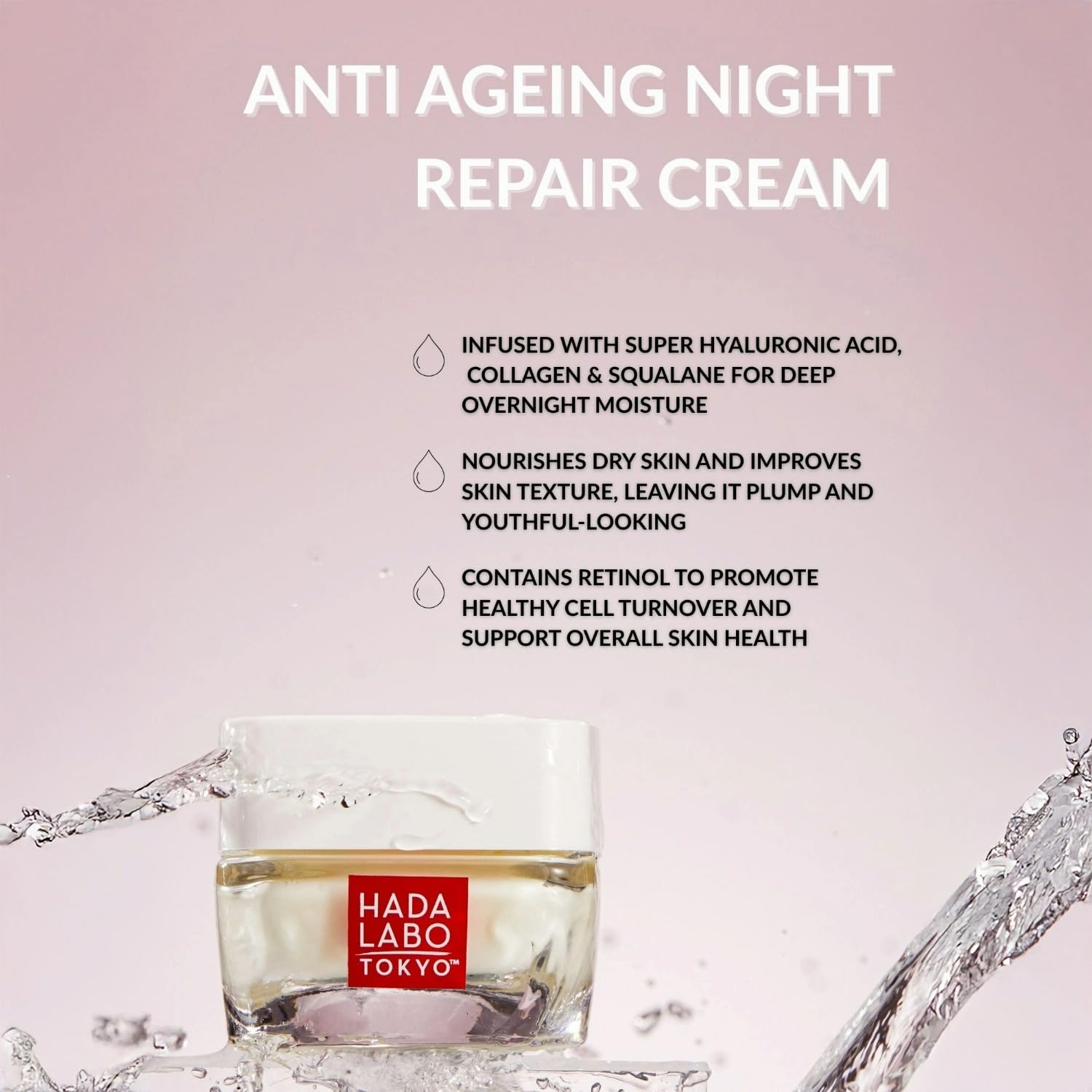 Hada Labo Tokyo Anti-Ageing Special Repair Treatment Night Cream with Super Hyaluronic Acid, 50 ml 3