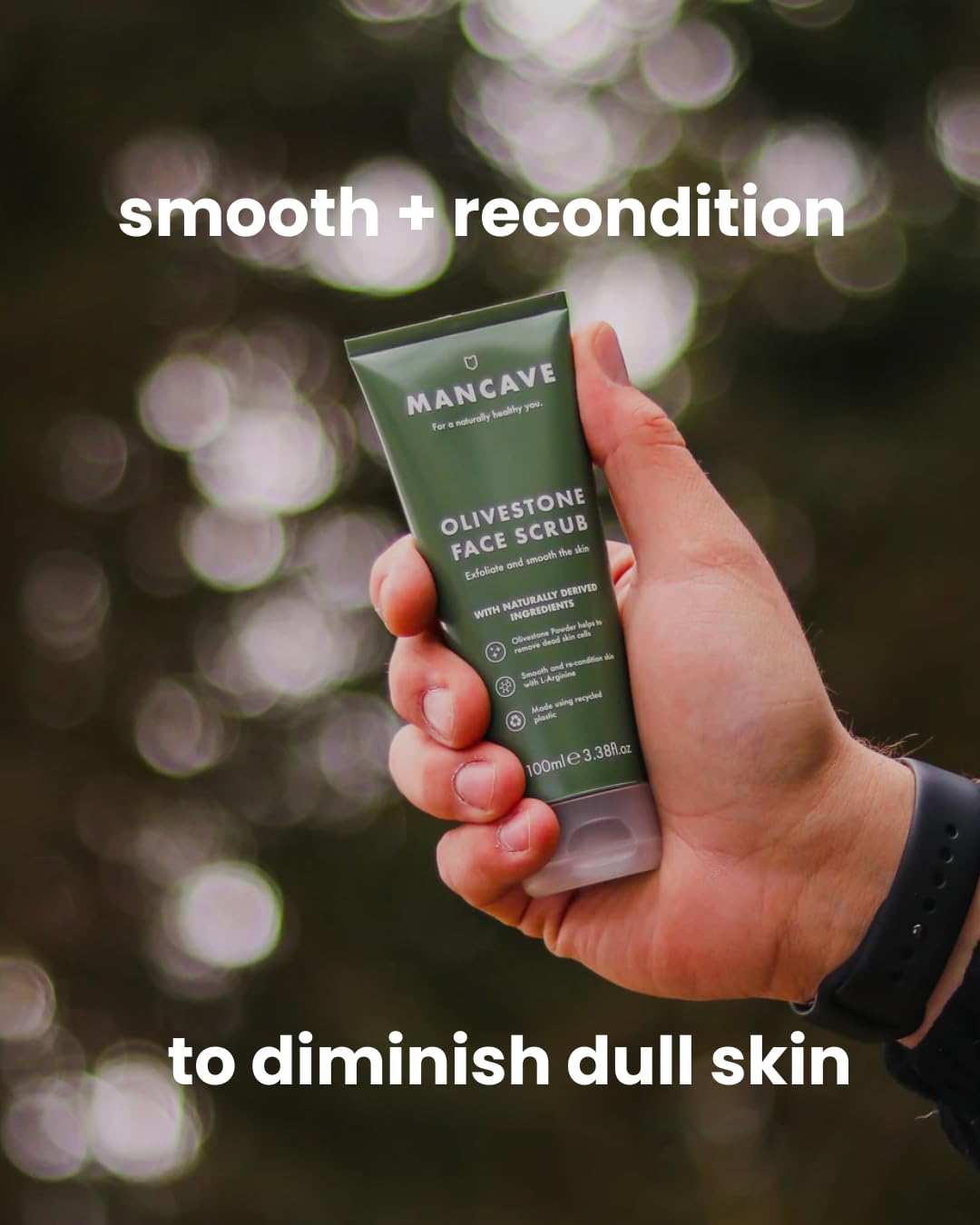 ManCave Olivestone Face Scrub 100 ml for Exfoliation and Pore Cleansing