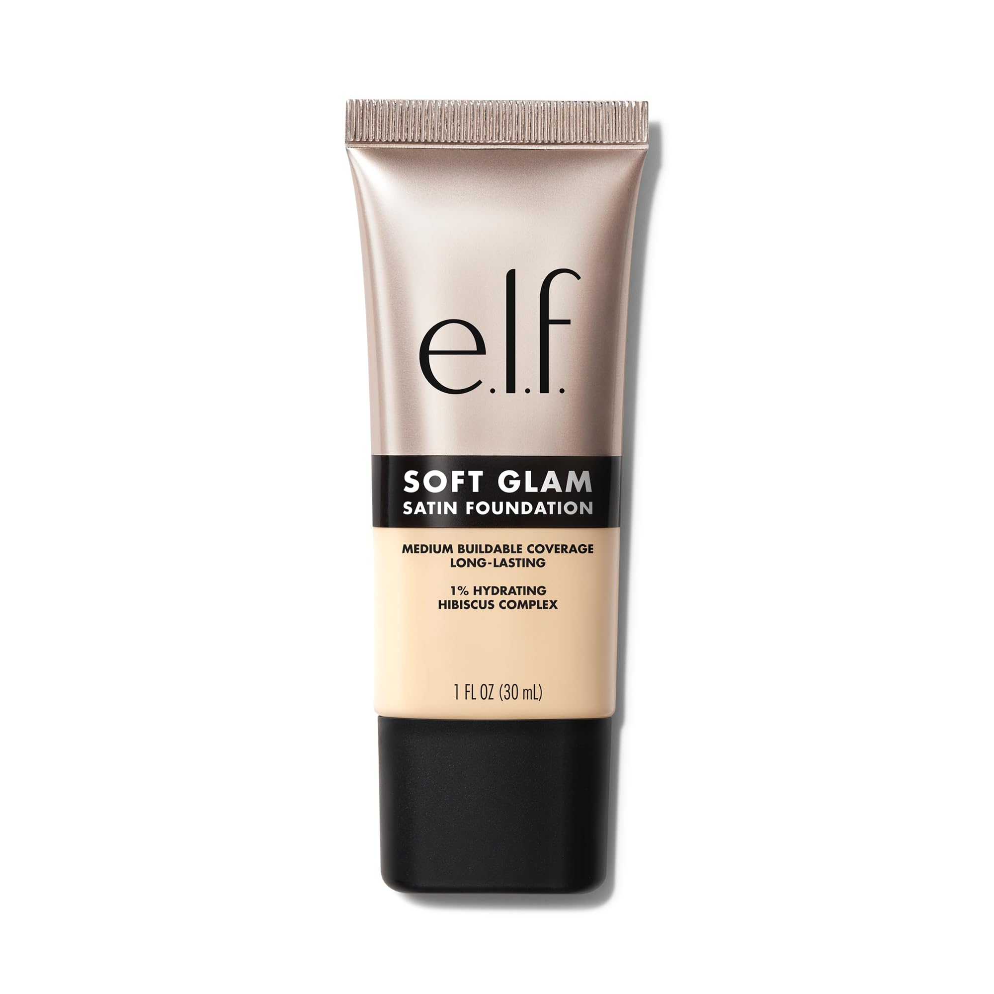 e.l.f. Soft Glam Satin Foundation - Medium Buildable Coverage, Long-Lasting, 12 Fair Warm 3