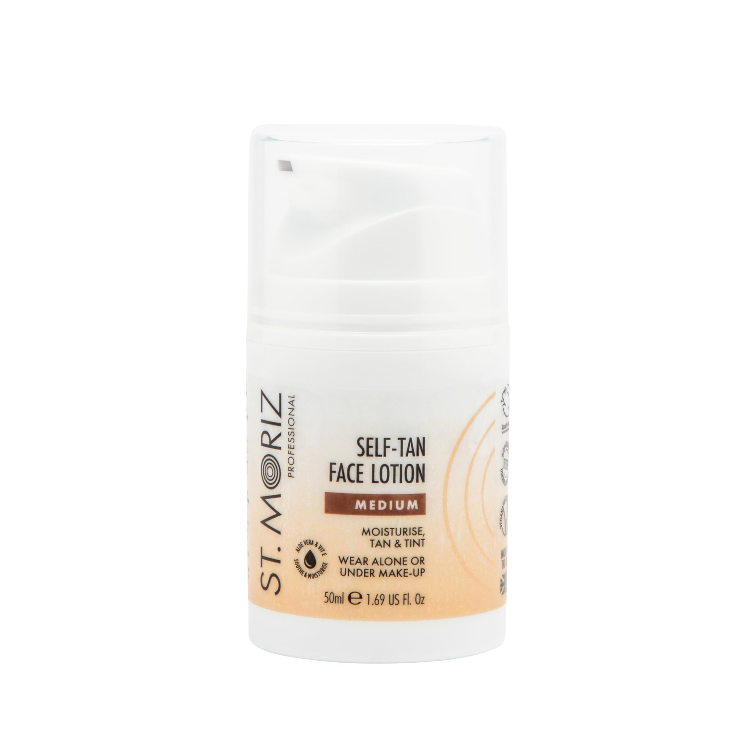 ST. MORIZ Professional Medium Self-Tan Face Lotion with Aloe Vera & Vitamin E