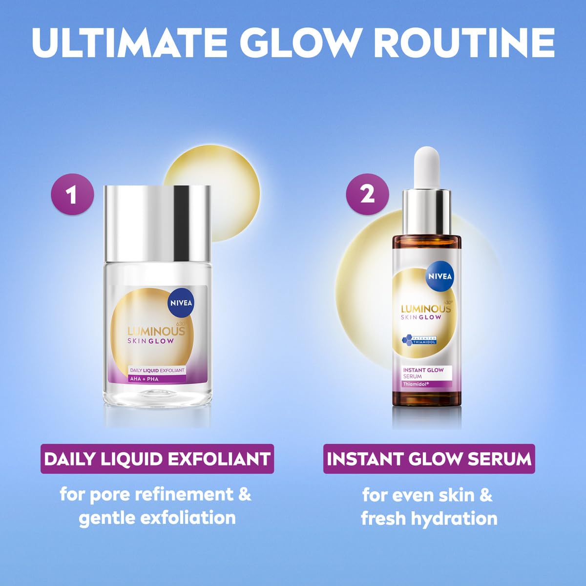 NIVEA Luminous 630 Instant Skin Glow Daily Liquid Exfoliant 100ml with 4% AHA & 1% PHA 6