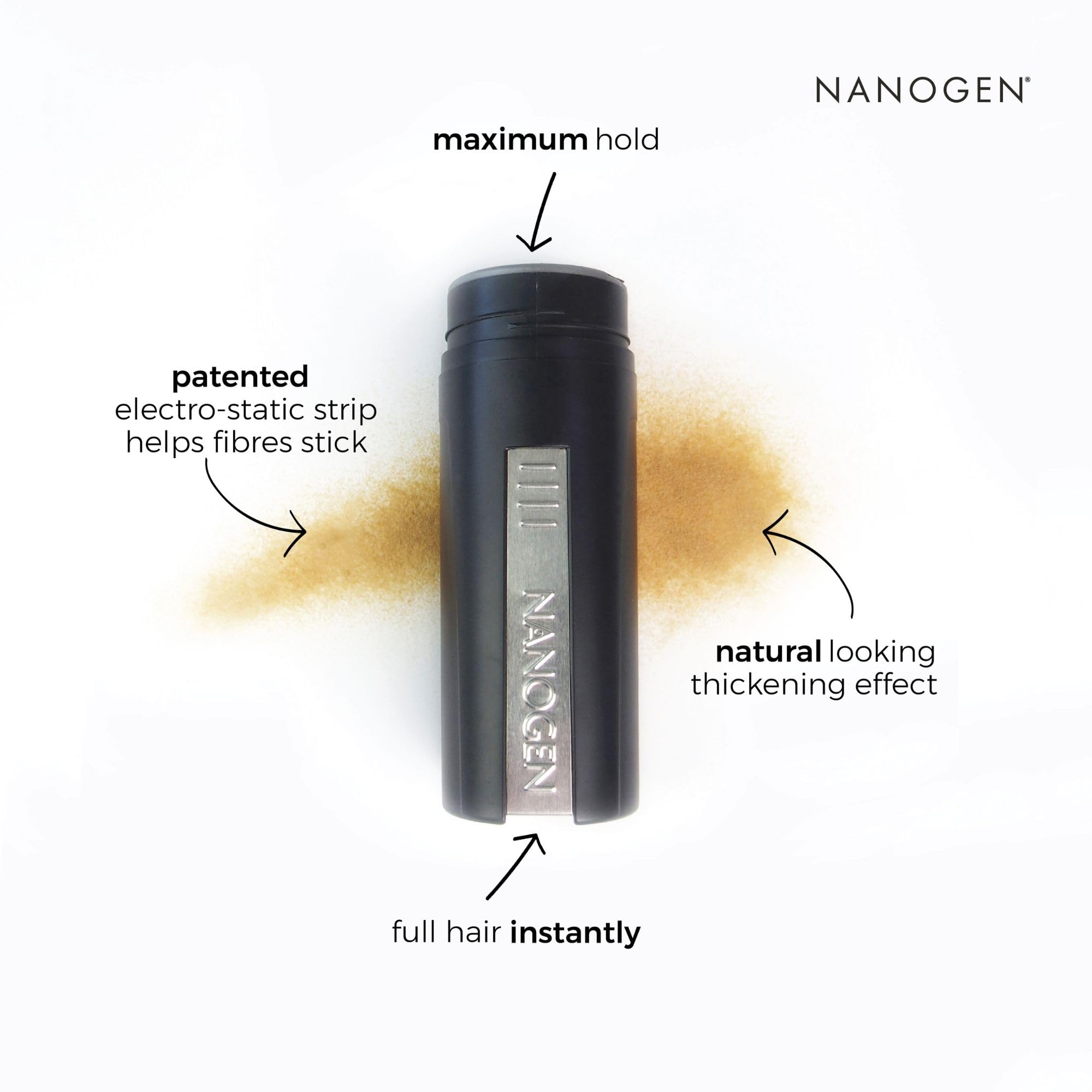 Nanogen Hair Fibres 30g Dark Brown - Instant Natural Hair Thickening 5