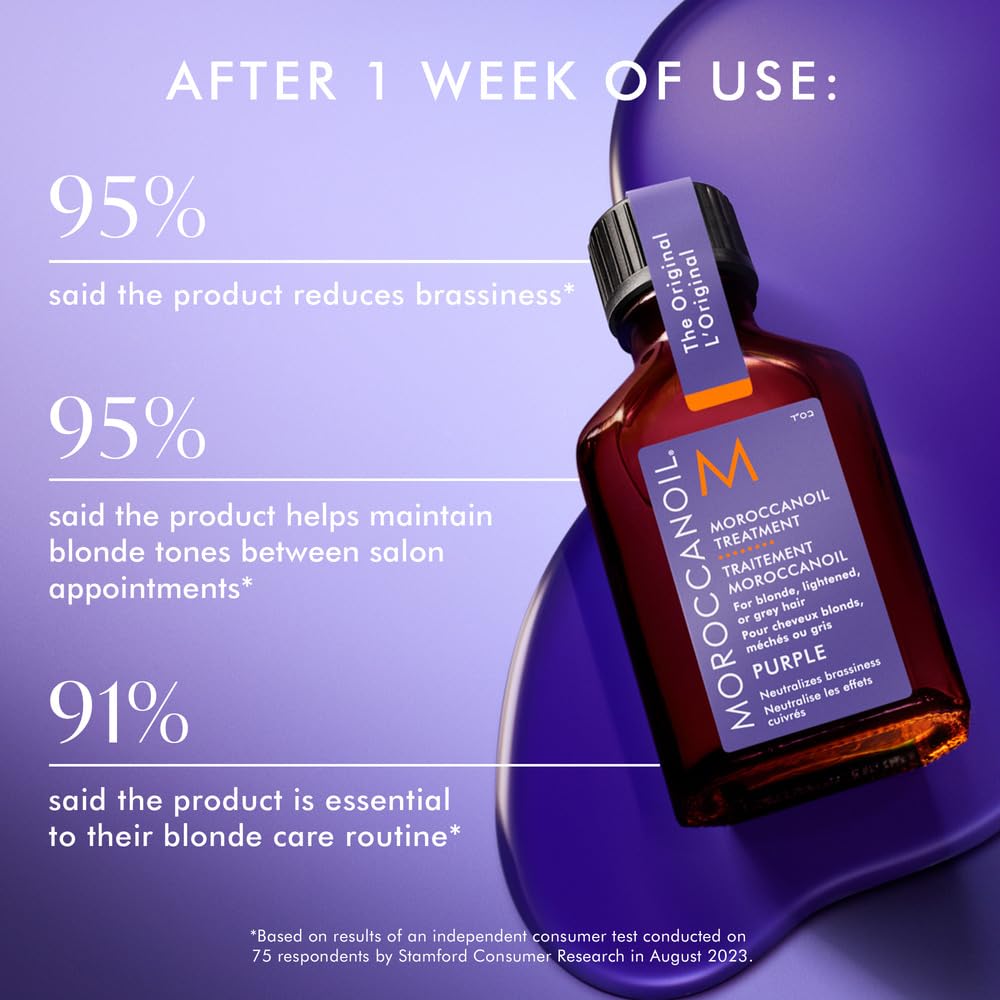 Moroccanoil Treatment Purple Hair Oil for Blonde, Highlighted, and Grey Hair