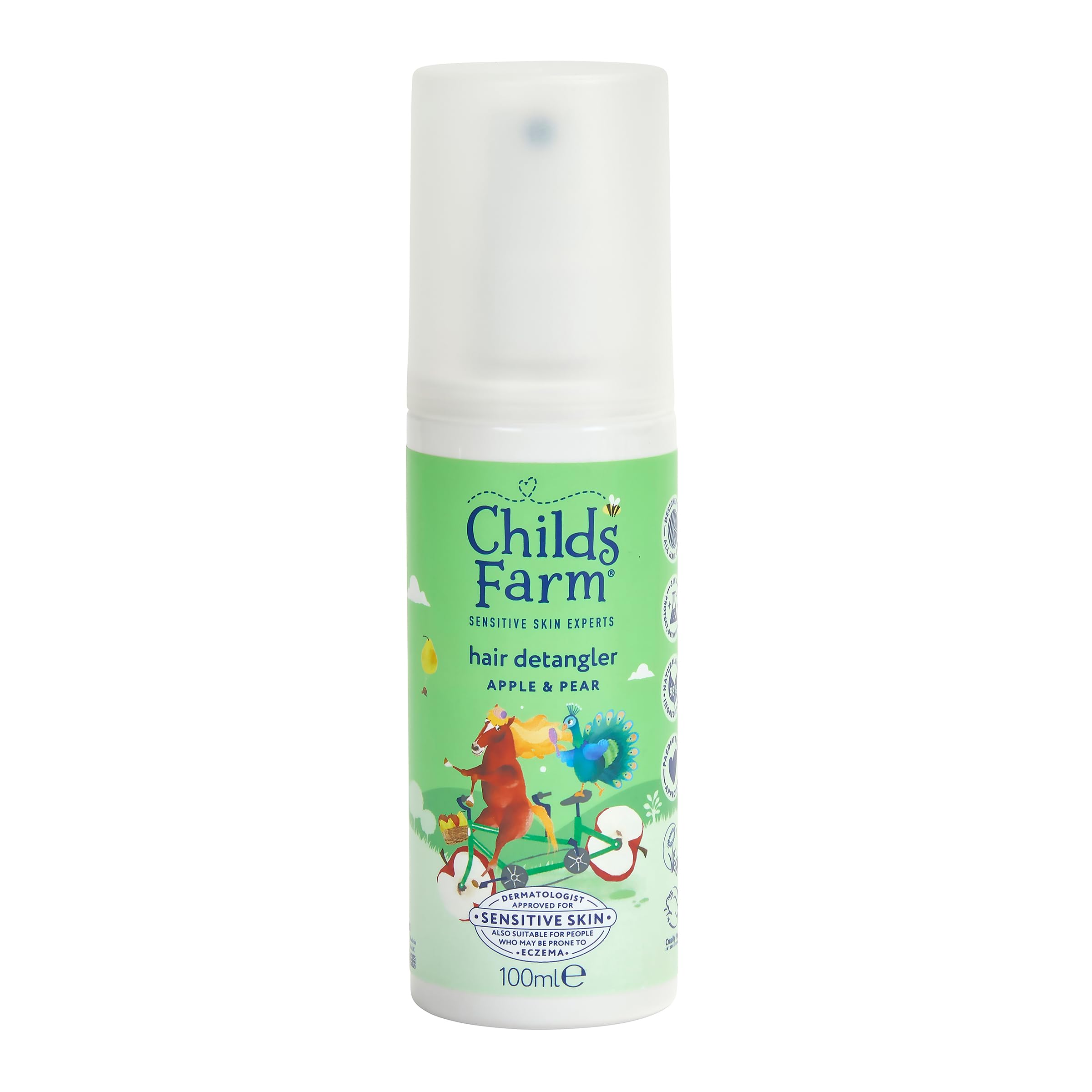 Childs Farm 3 in 1 Hair Detangler Spray with Heat Styling Protector, Apple & Pear