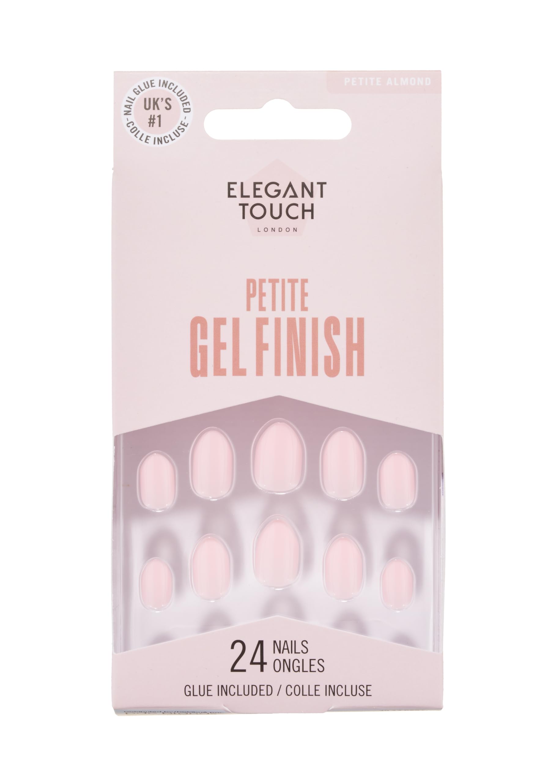 Elegant Touch Petite Gel Finish Nails in Soft Fawn Neutral Almond Shape
