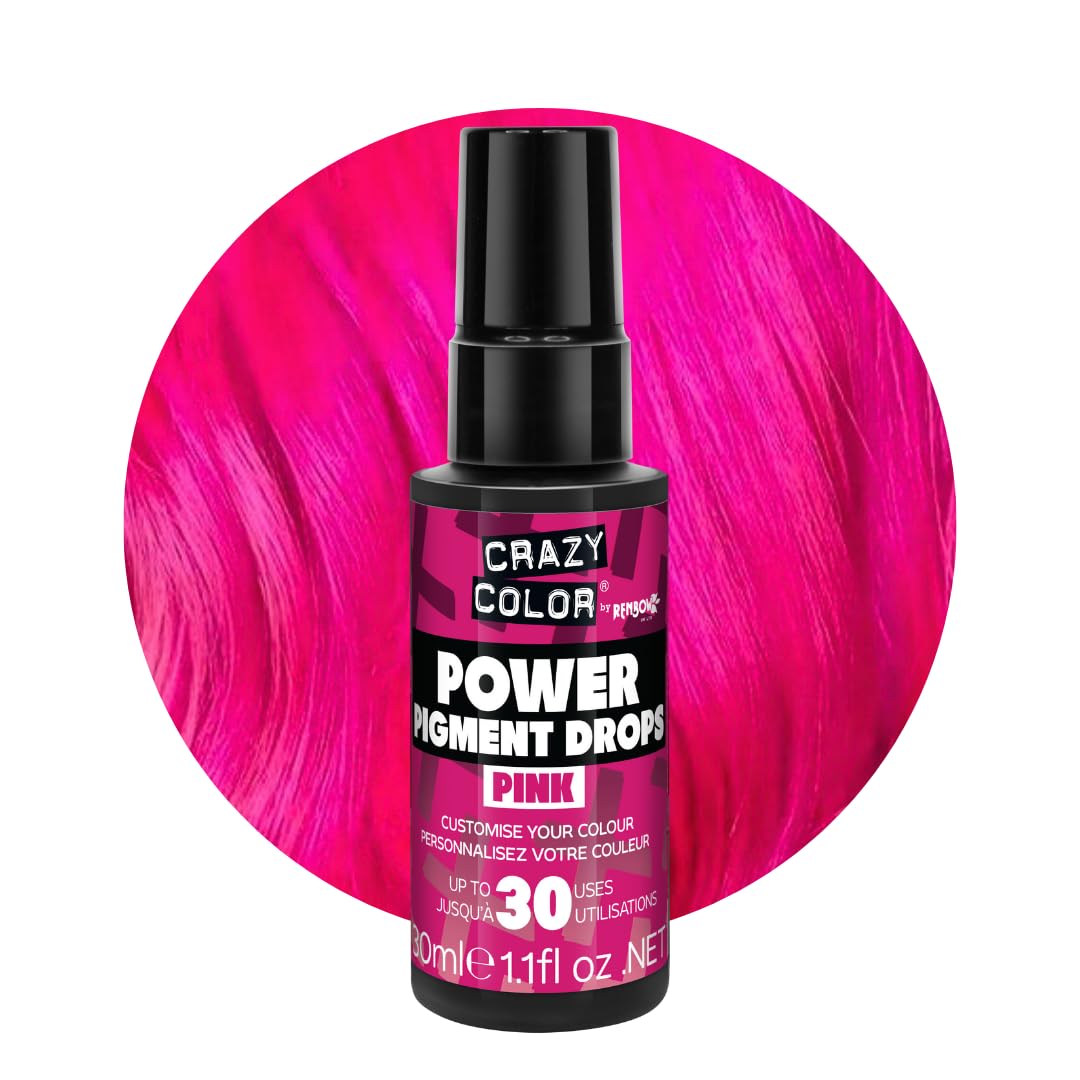 Crazy Color Pink Power Pigment Drops | Ultra Concentrated Hair Colour for Custom Tones